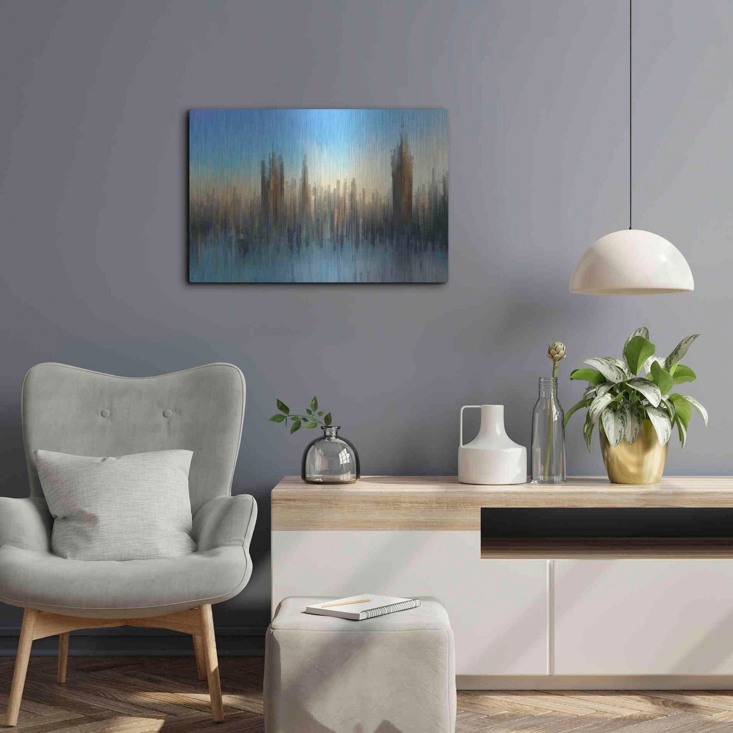 Luxe Metal Art 'PixelWestminster' by David Manlove, Metal Wall Art,24x16