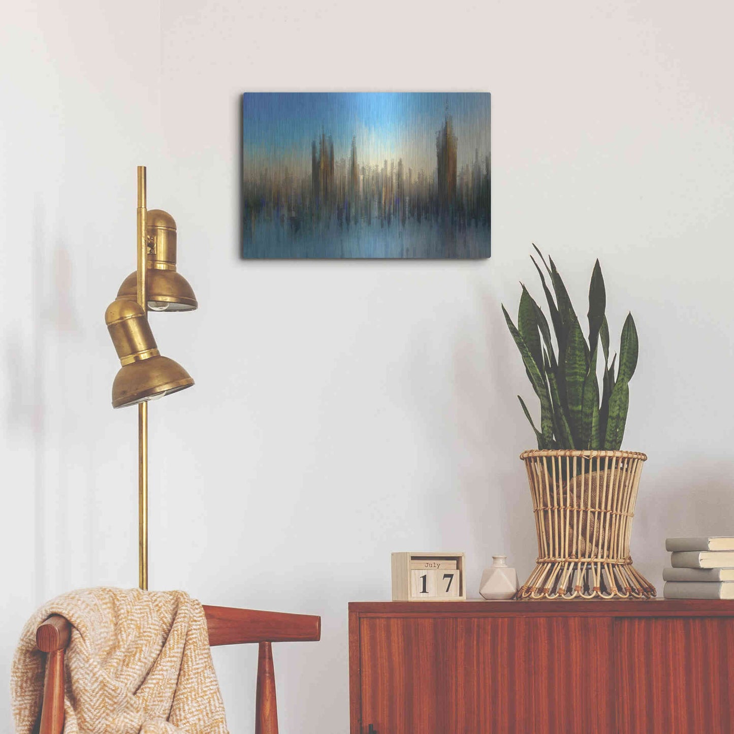 Luxe Metal Art 'PixelWestminster' by David Manlove, Metal Wall Art,24x16