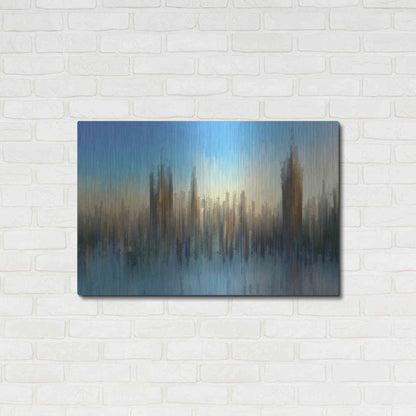 Luxe Metal Art 'PixelWestminster' by David Manlove, Metal Wall Art,36x24