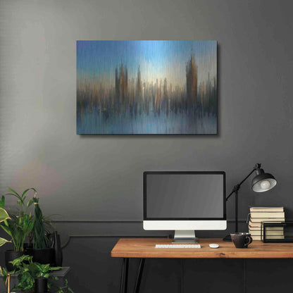 Luxe Metal Art 'PixelWestminster' by David Manlove, Metal Wall Art,36x24