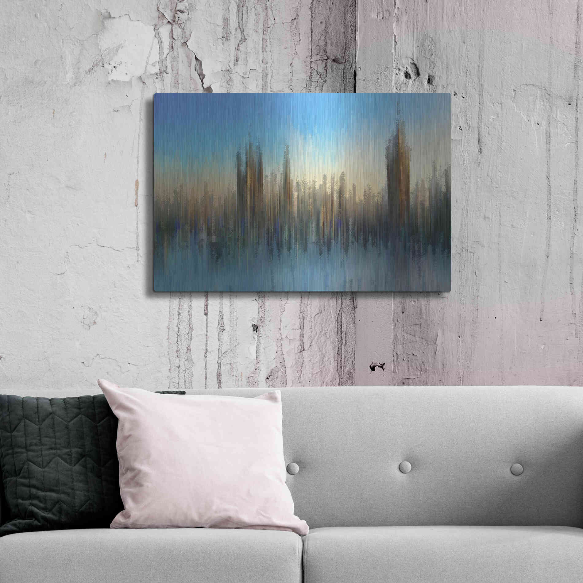 Luxe Metal Art 'PixelWestminster' by David Manlove, Metal Wall Art,36x24