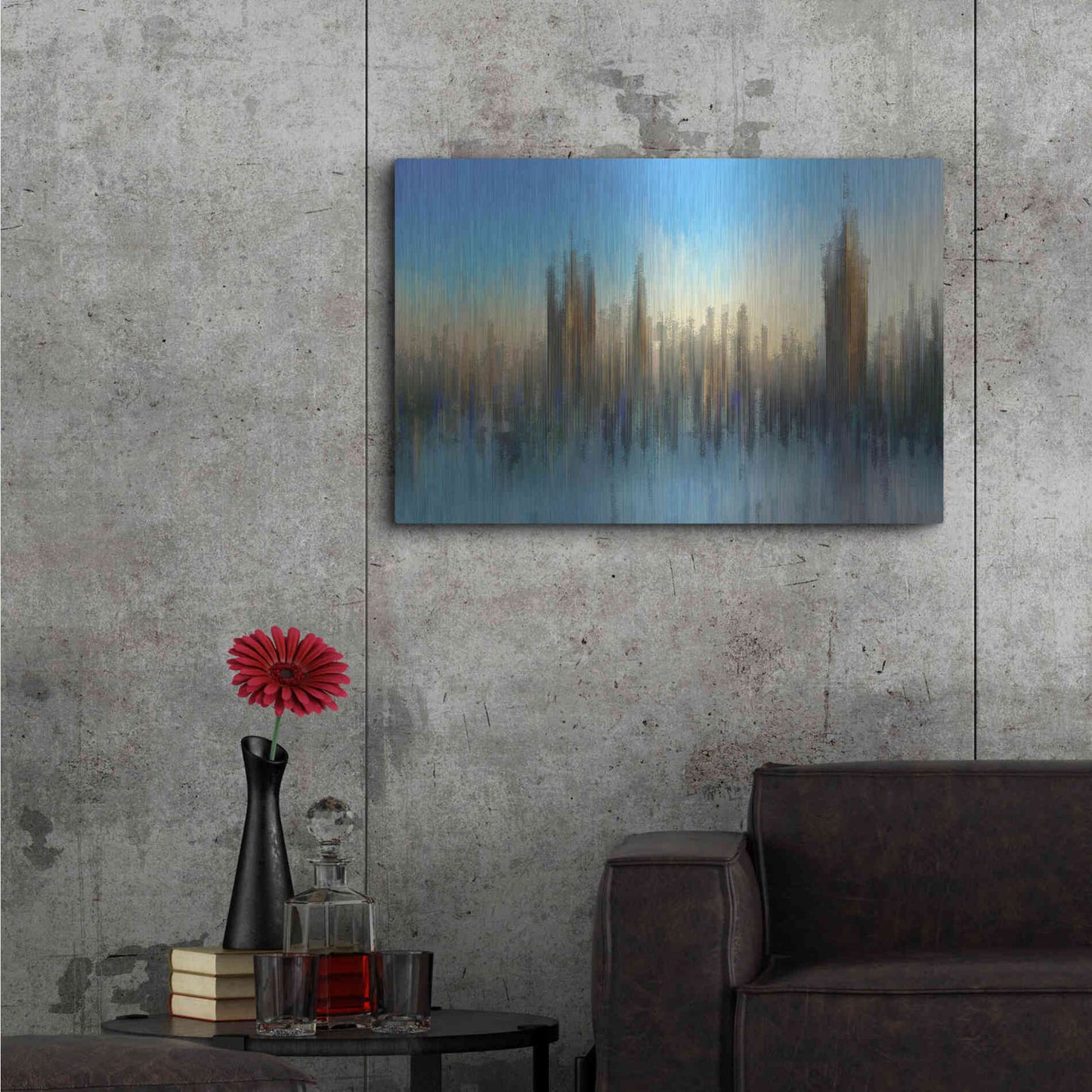 Luxe Metal Art 'PixelWestminster' by David Manlove, Metal Wall Art,36x24