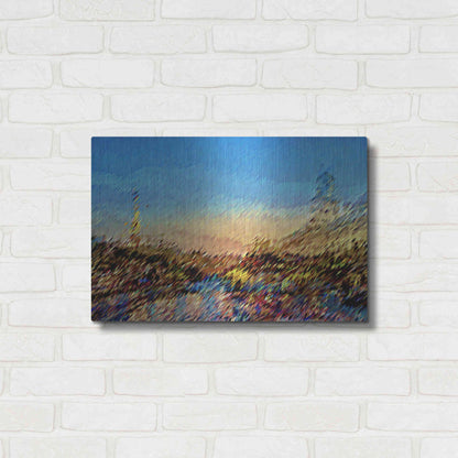 Luxe Metal Art 'Seine River Abstract' by David Manlove, Metal Wall Art,24x16