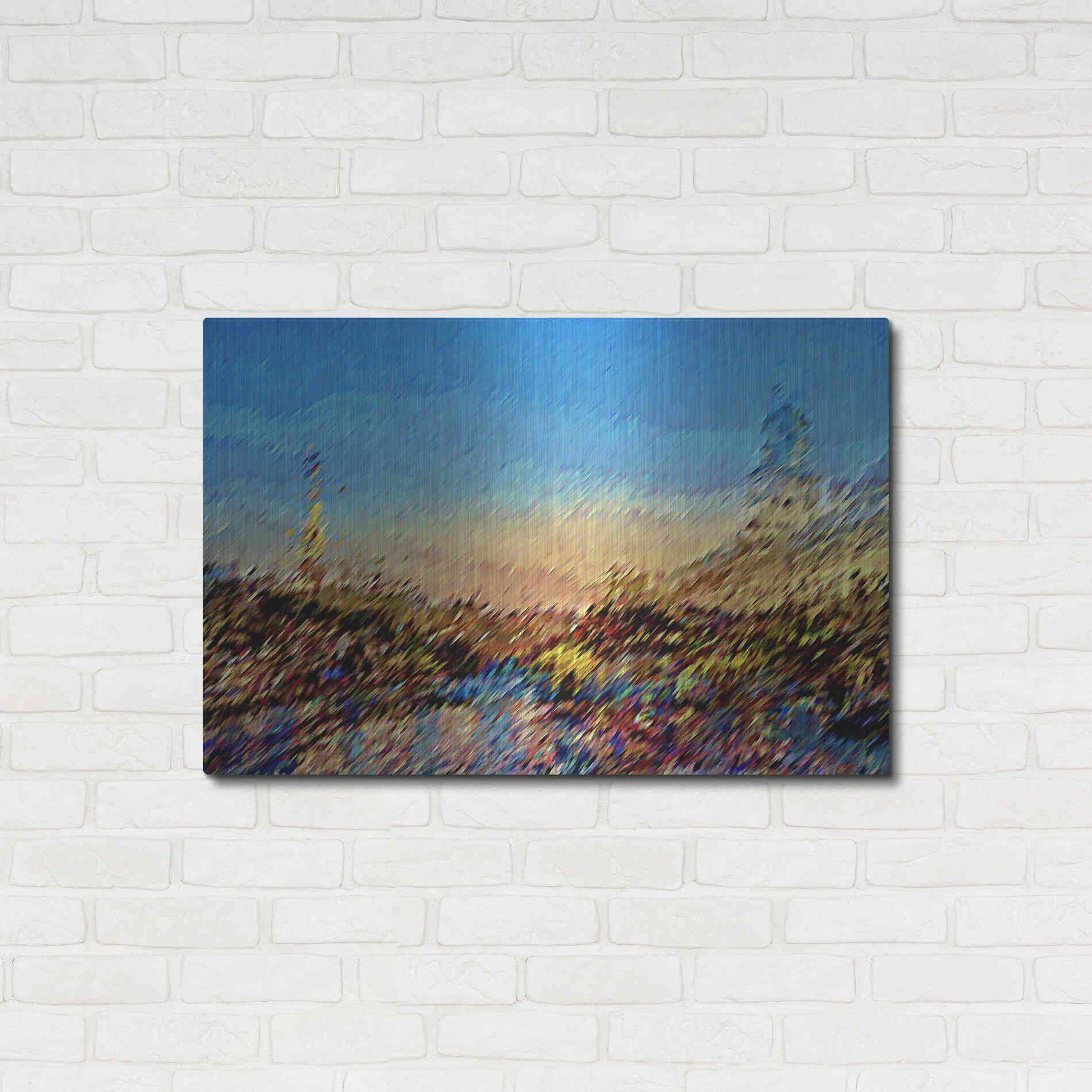 Luxe Metal Art 'Seine River Abstract' by David Manlove, Metal Wall Art,36x24