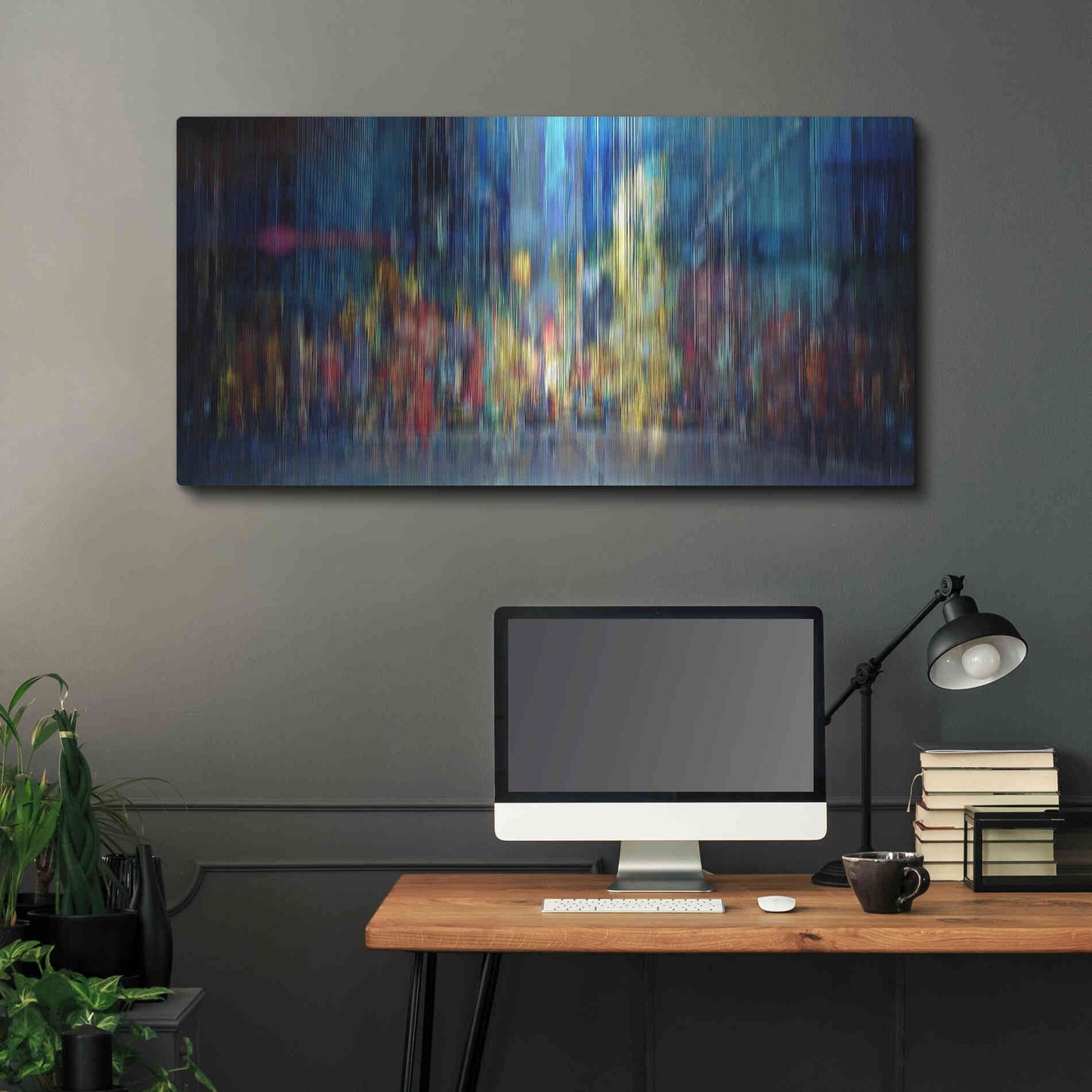 Luxe Metal Art 'A Blur of Memories' by David Manlove, Metal Wall Art,48x24