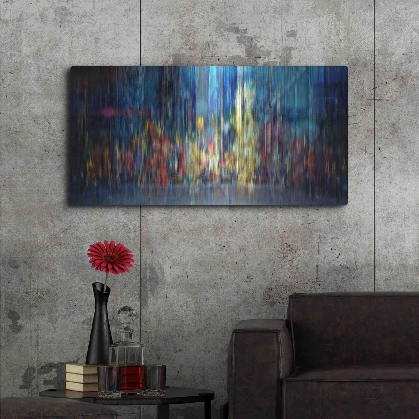 Luxe Metal Art 'A Blur of Memories' by David Manlove, Metal Wall Art,48x24