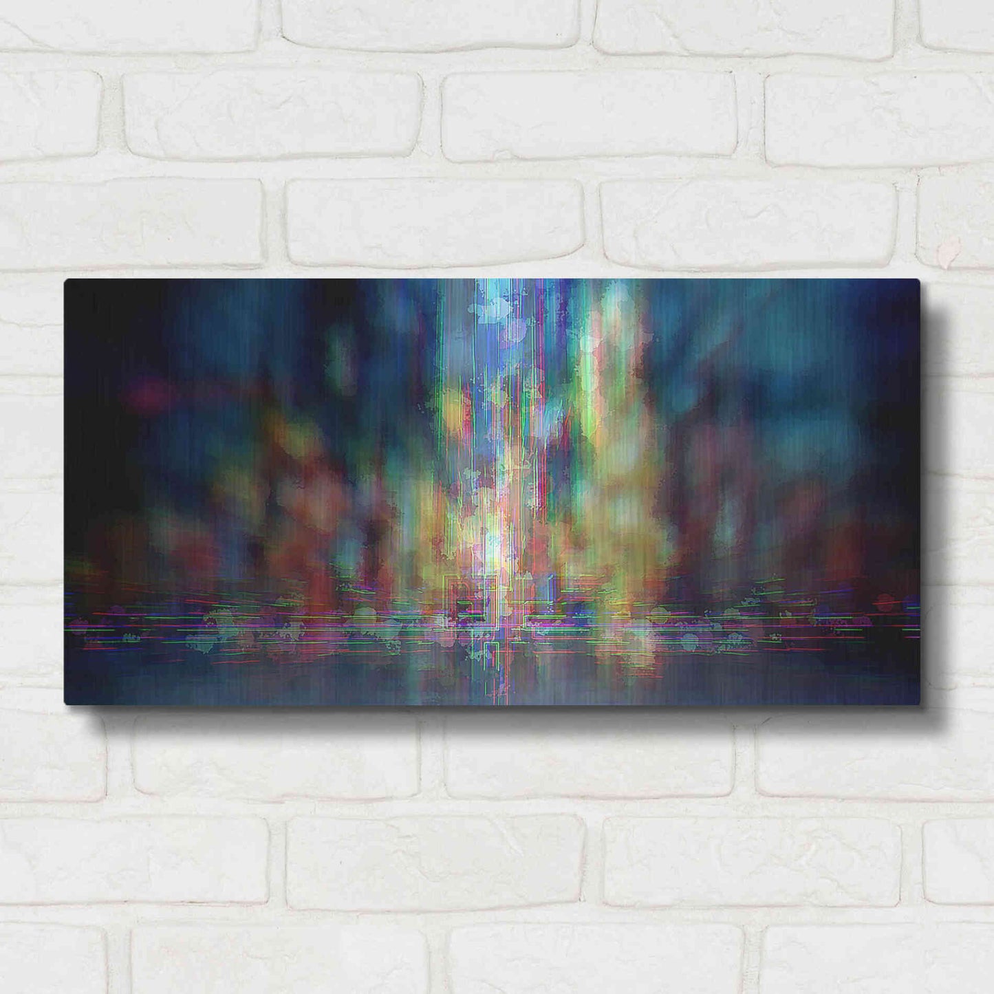 Luxe Metal Art 'Neon Jungle' by David Manlove, Metal Wall Art,24x12