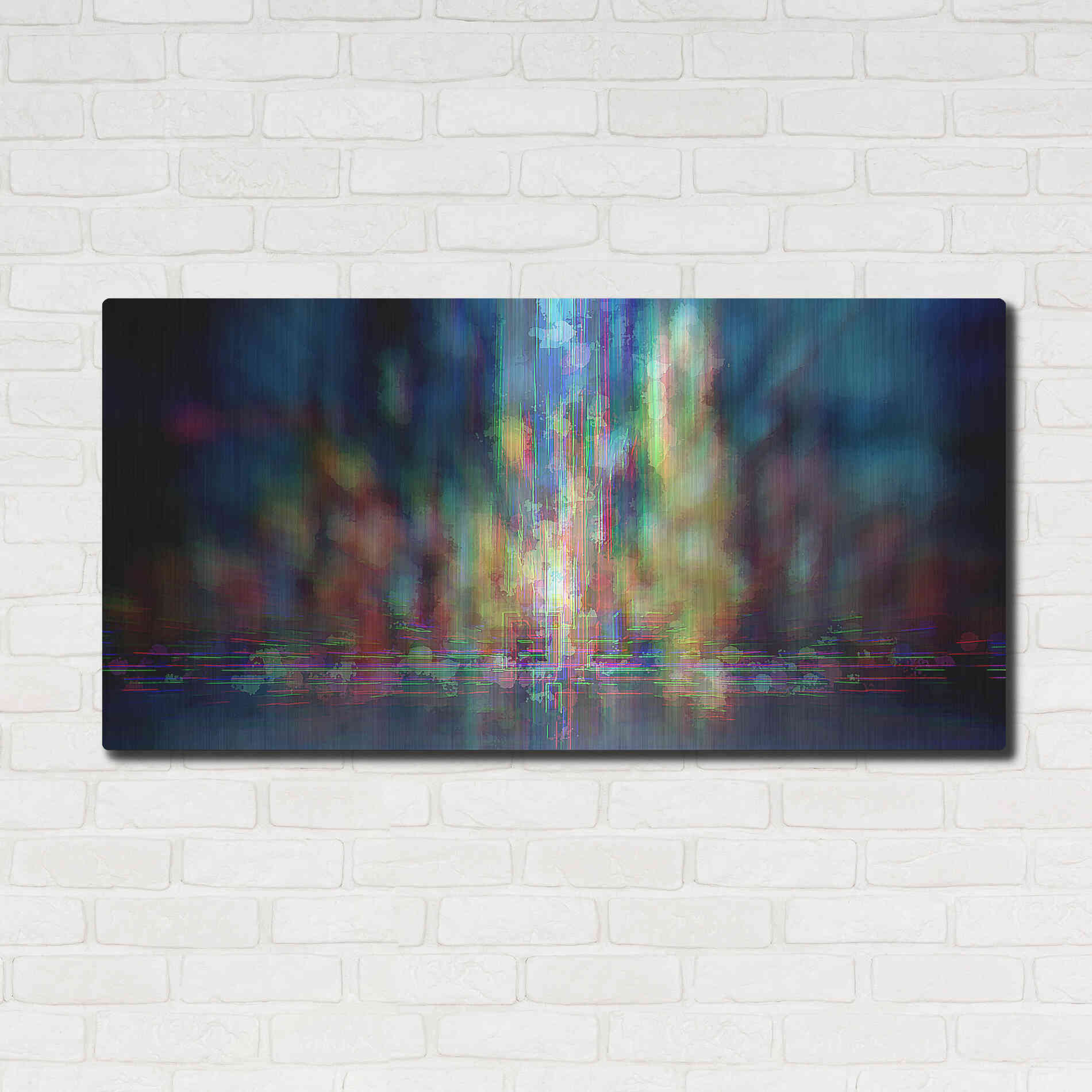 Luxe Metal Art 'Neon Jungle' by David Manlove, Metal Wall Art,48x24