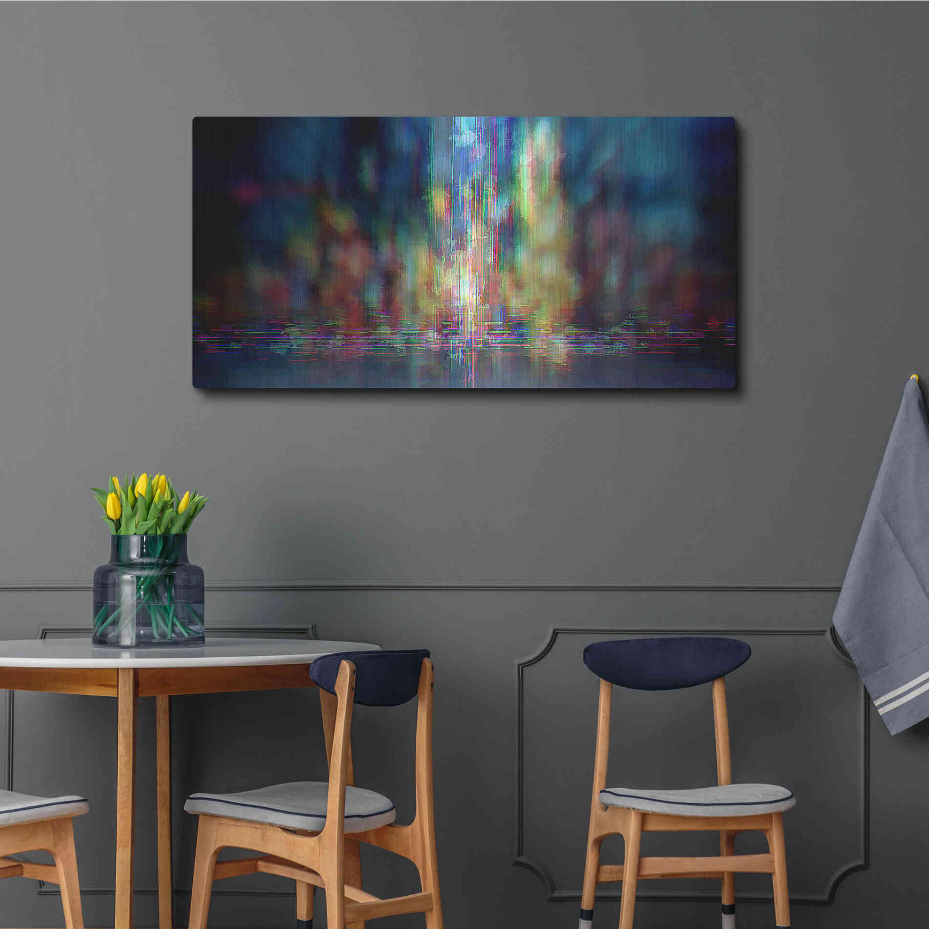 Luxe Metal Art 'Neon Jungle' by David Manlove, Metal Wall Art,48x24