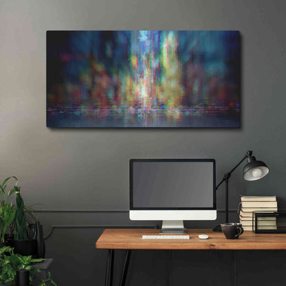 Luxe Metal Art 'Neon Jungle' by David Manlove, Metal Wall Art,48x24