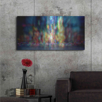 Luxe Metal Art 'Neon Jungle' by David Manlove, Metal Wall Art,48x24