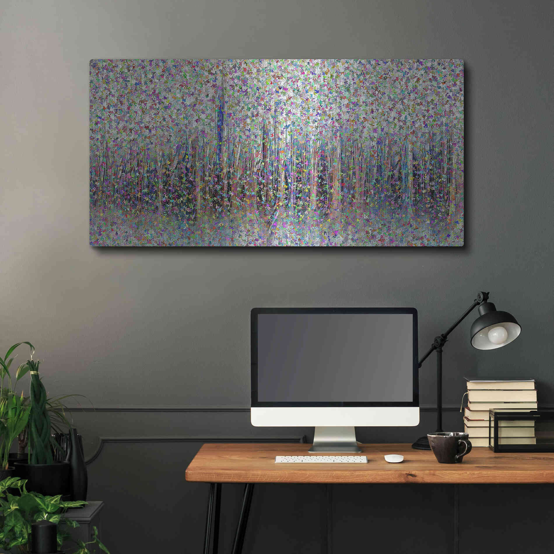 Luxe Metal Art 'Enchanted Forest' by David Manlove, Metal Wall Art,48x24