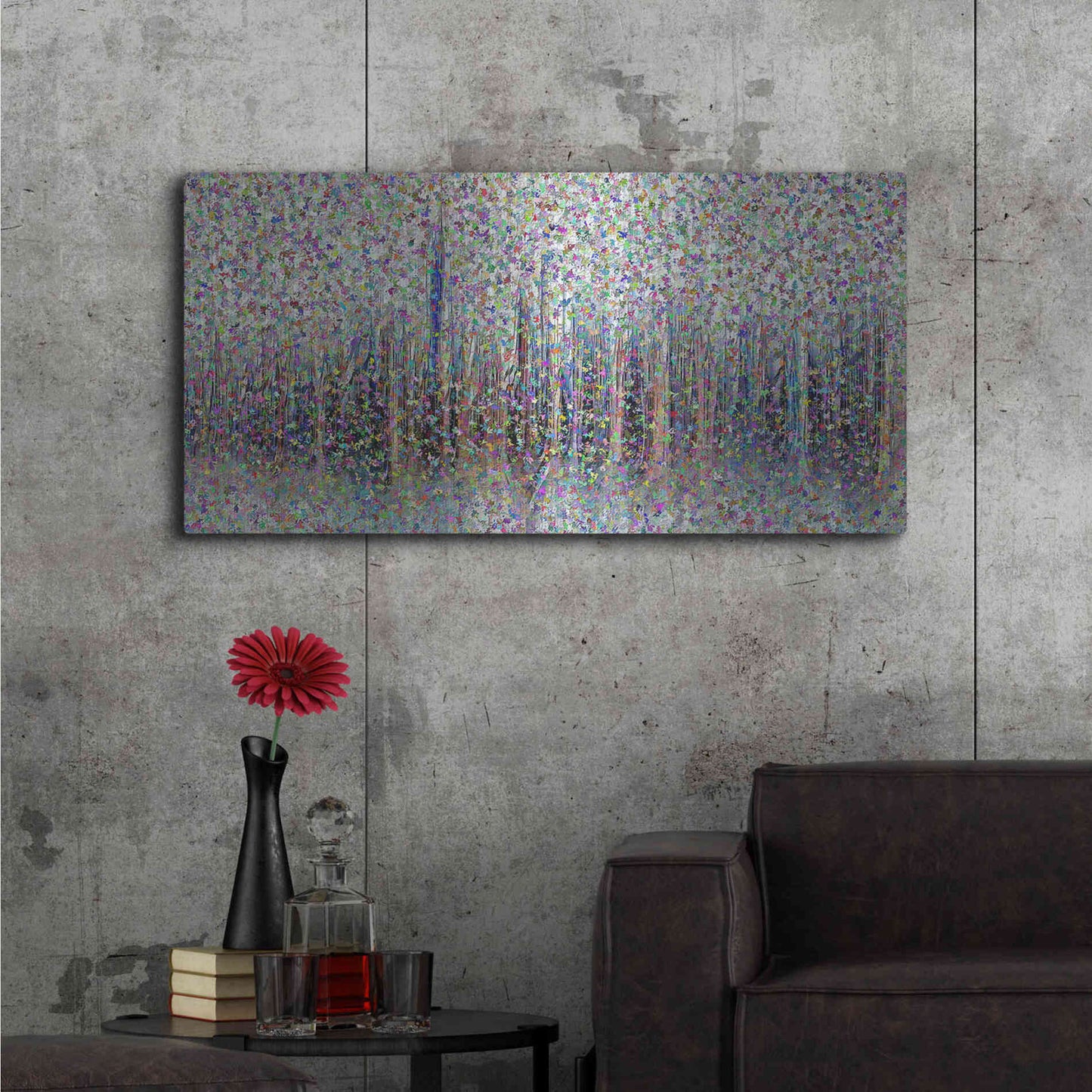 Luxe Metal Art 'Enchanted Forest' by David Manlove, Metal Wall Art,48x24