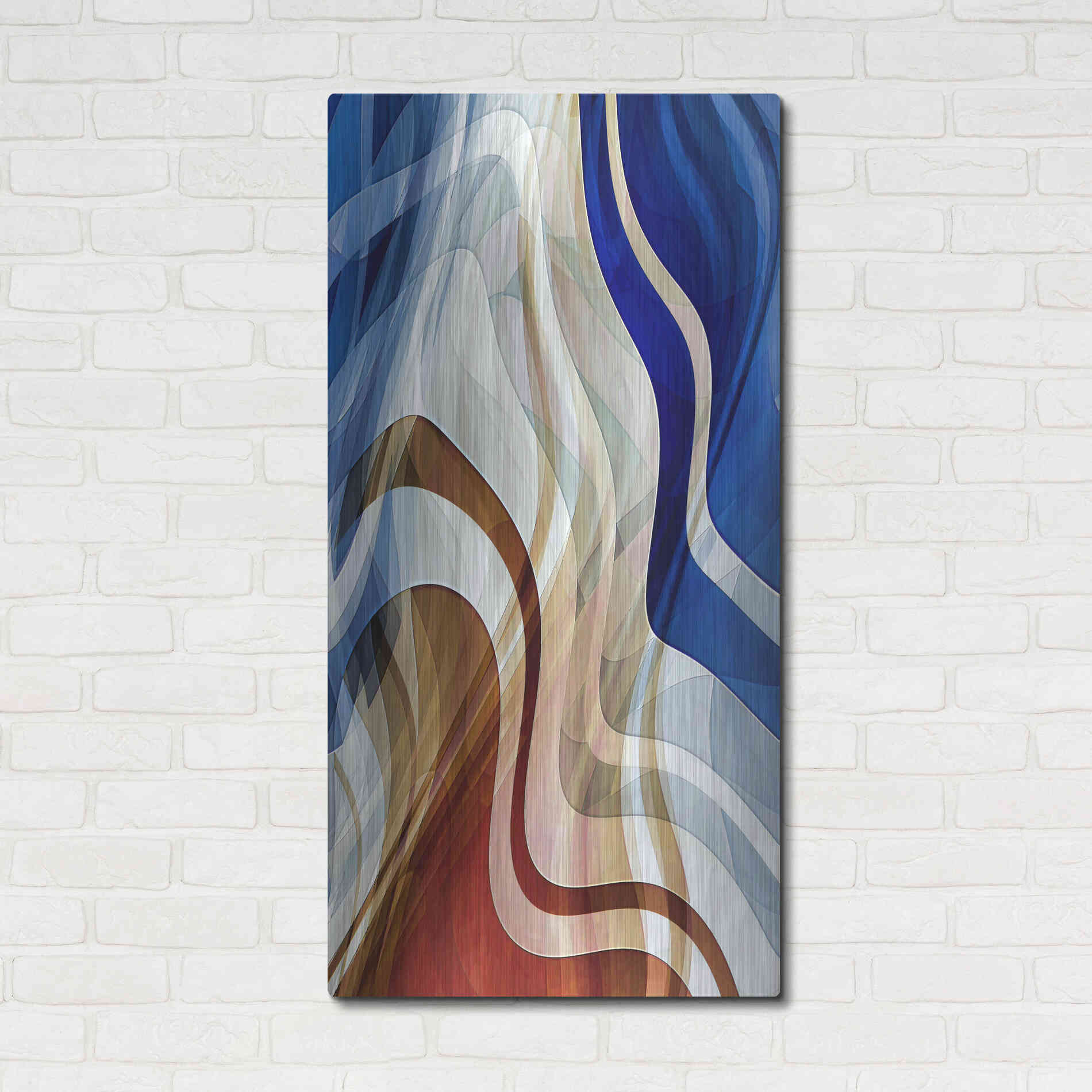 Luxe Metal Art 'Liquid Wind' by David Manlove, Metal Wall Art,24x48