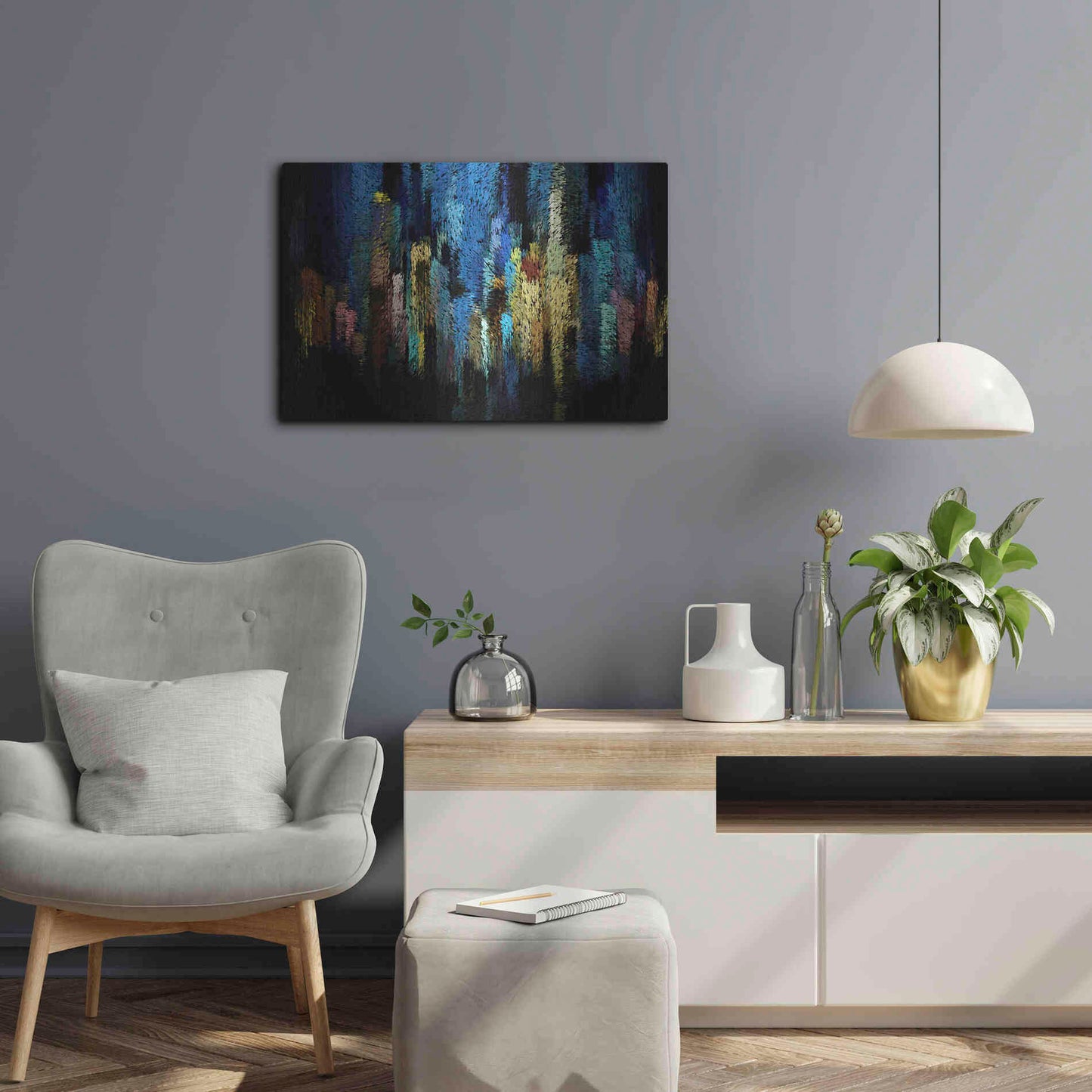 Luxe Metal Art 'Atlantis' by David Manlove, Metal Wall Art,24x16