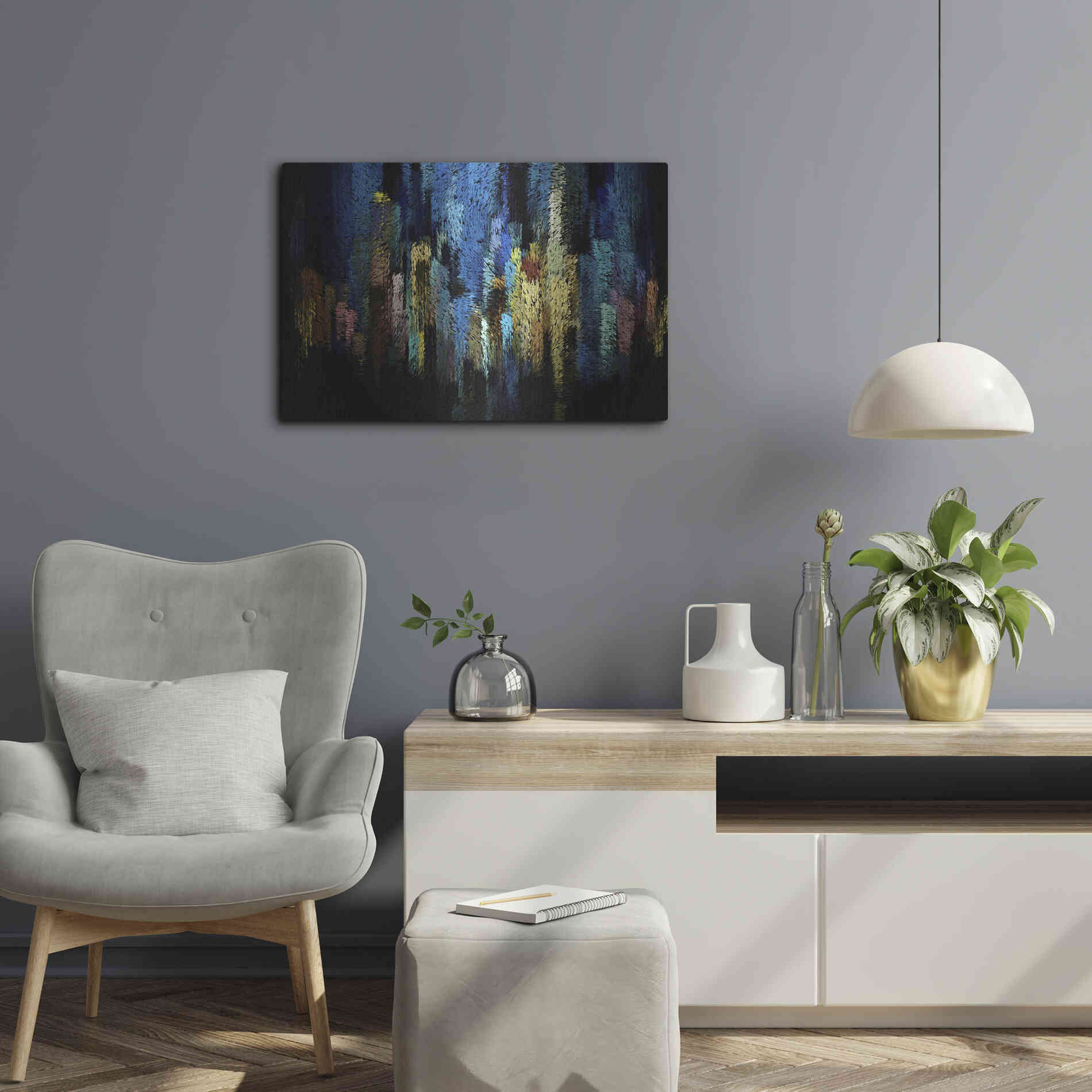 Luxe Metal Art 'Atlantis' by David Manlove, Metal Wall Art,24x16