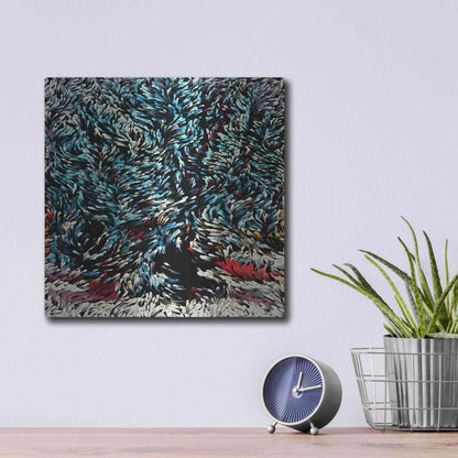 Luxe Metal Art 'Wintery Bliss' by David Manlove, Metal Wall Art,12x12