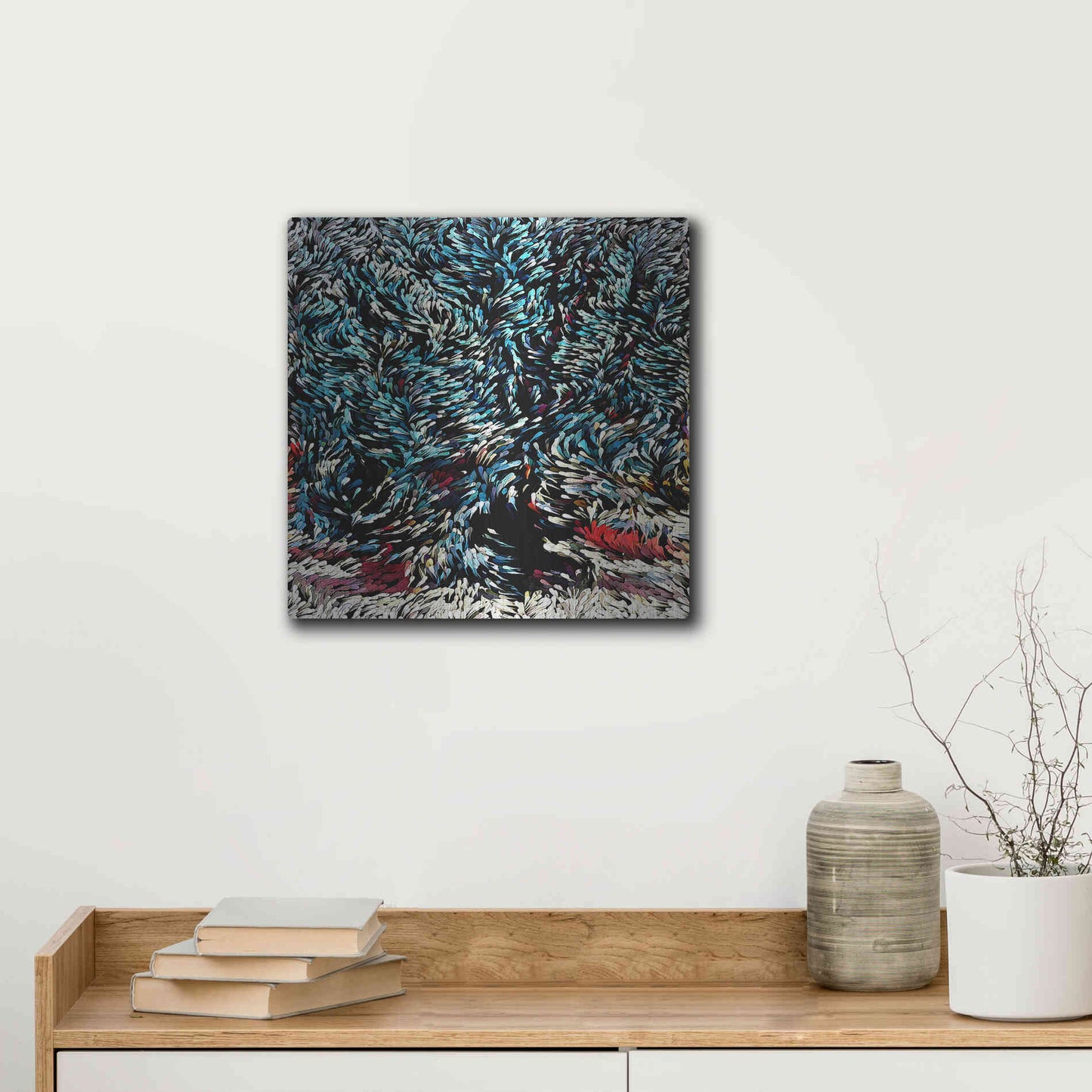 Luxe Metal Art 'Wintery Bliss' by David Manlove, Metal Wall Art,12x12