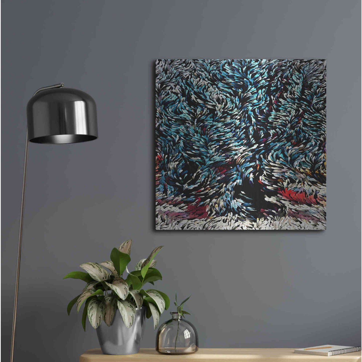Luxe Metal Art 'Wintery Bliss' by David Manlove, Metal Wall Art,24x24