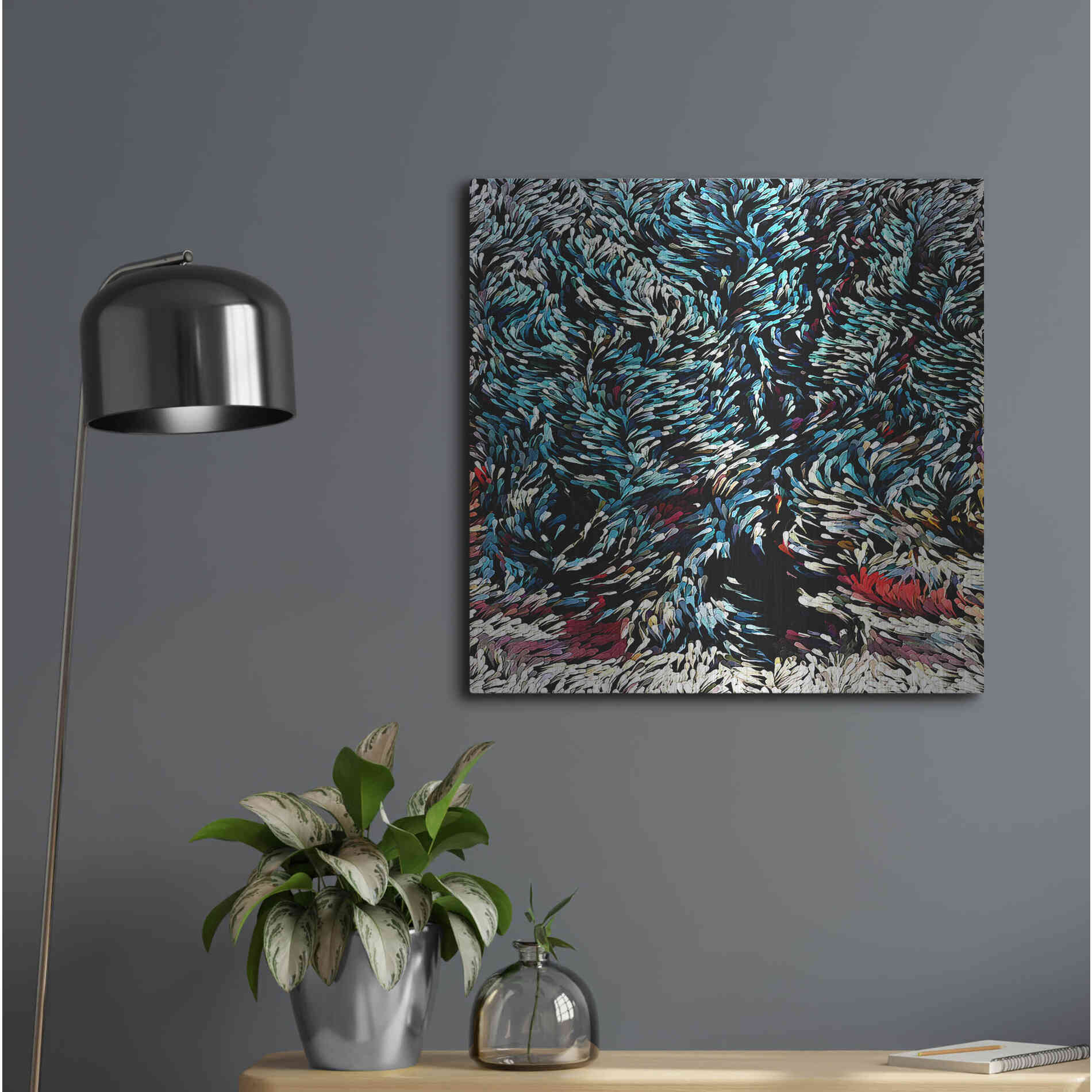 Luxe Metal Art 'Wintery Bliss' by David Manlove, Metal Wall Art,24x24