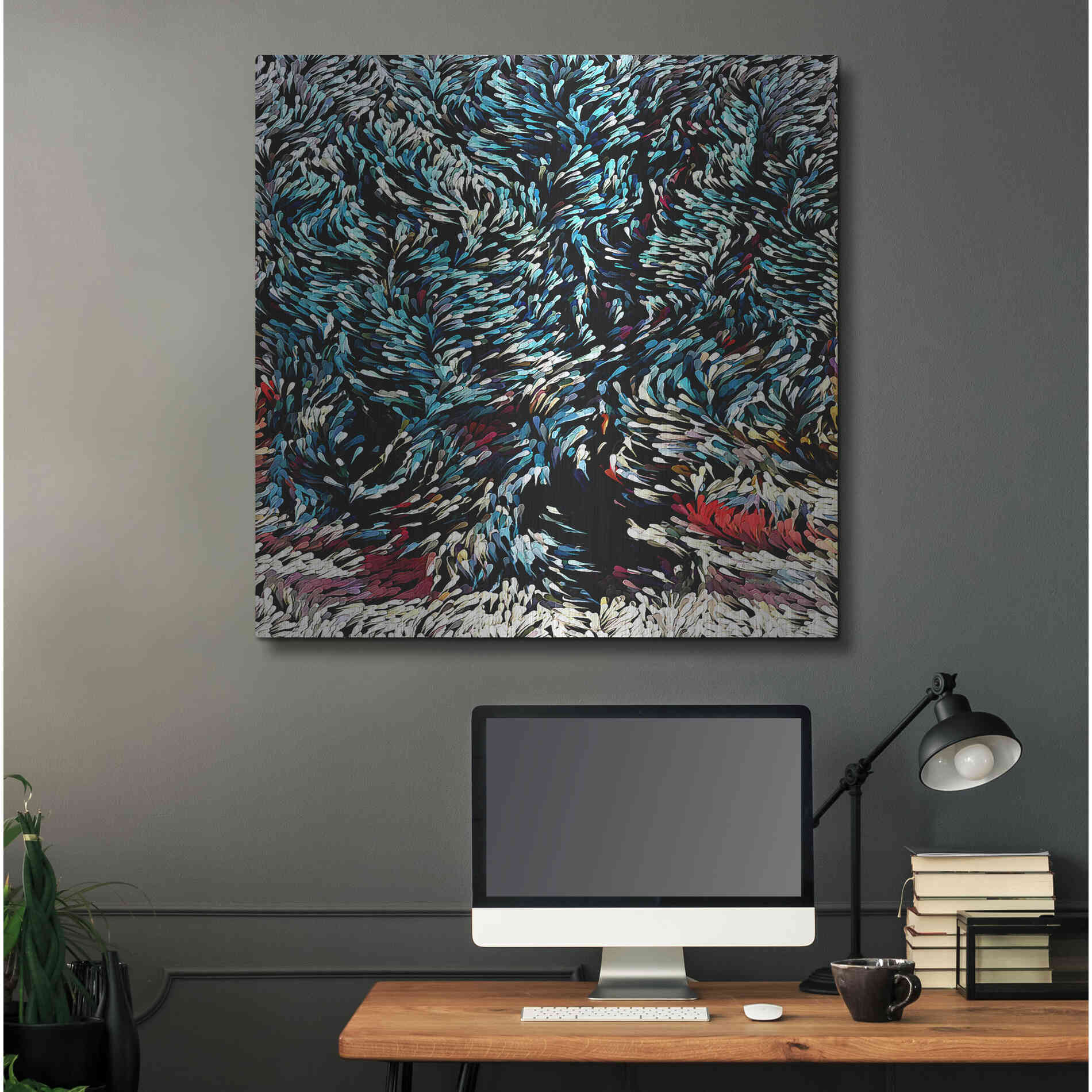 Luxe Metal Art 'Wintery Bliss' by David Manlove, Metal Wall Art,36x36