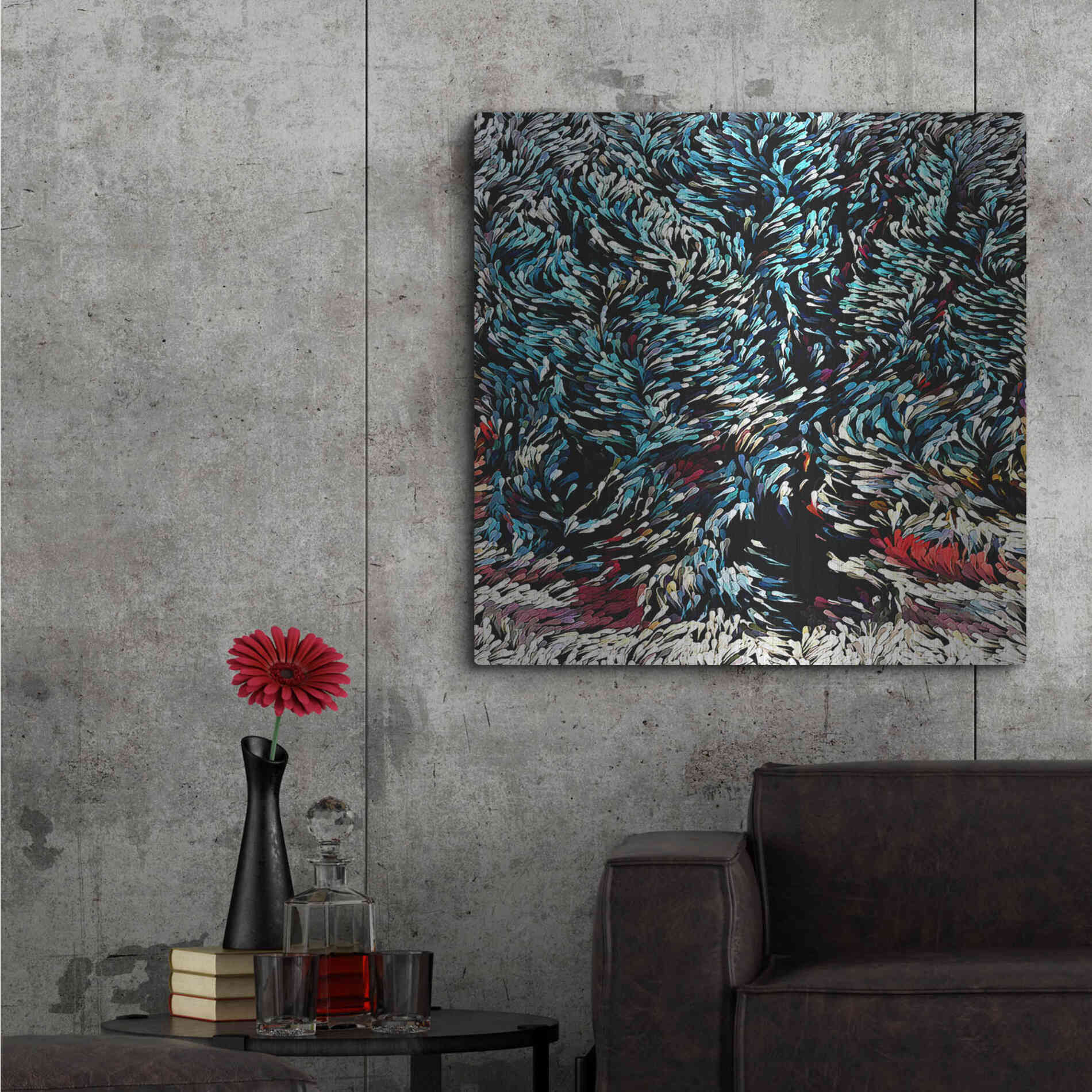Luxe Metal Art 'Wintery Bliss' by David Manlove, Metal Wall Art,36x36