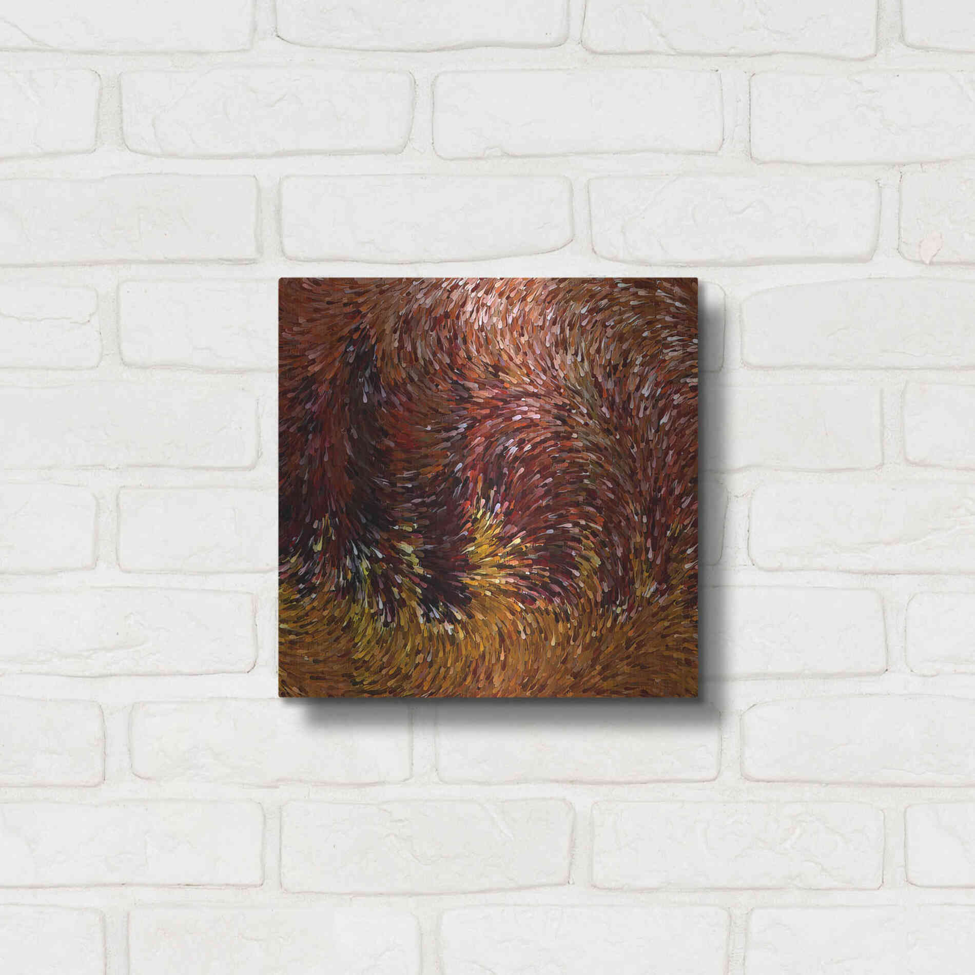 Luxe Metal Art 'Fall on Fire' by David Manlove, Metal Wall Art,12x12