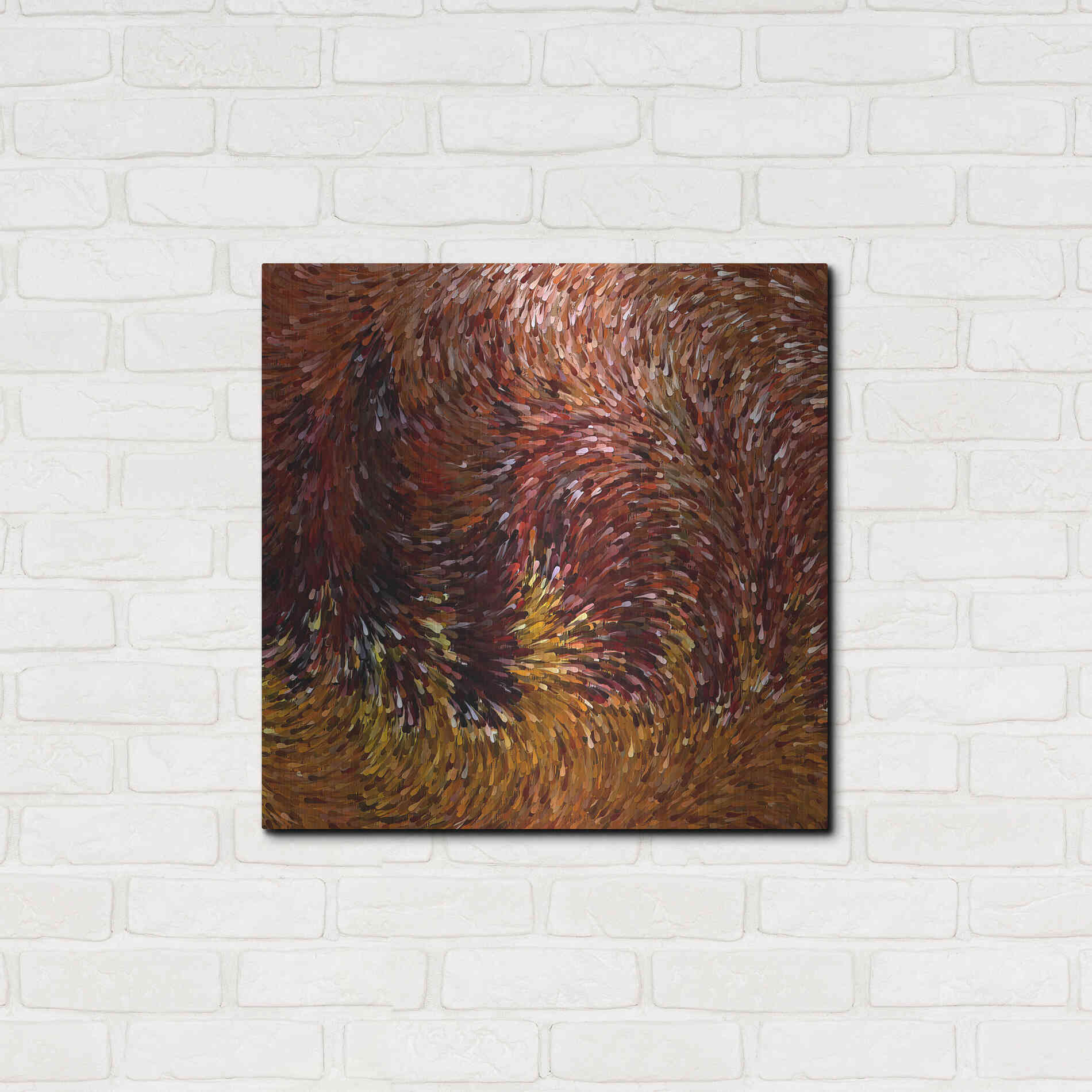 Luxe Metal Art 'Fall on Fire' by David Manlove, Metal Wall Art,24x24