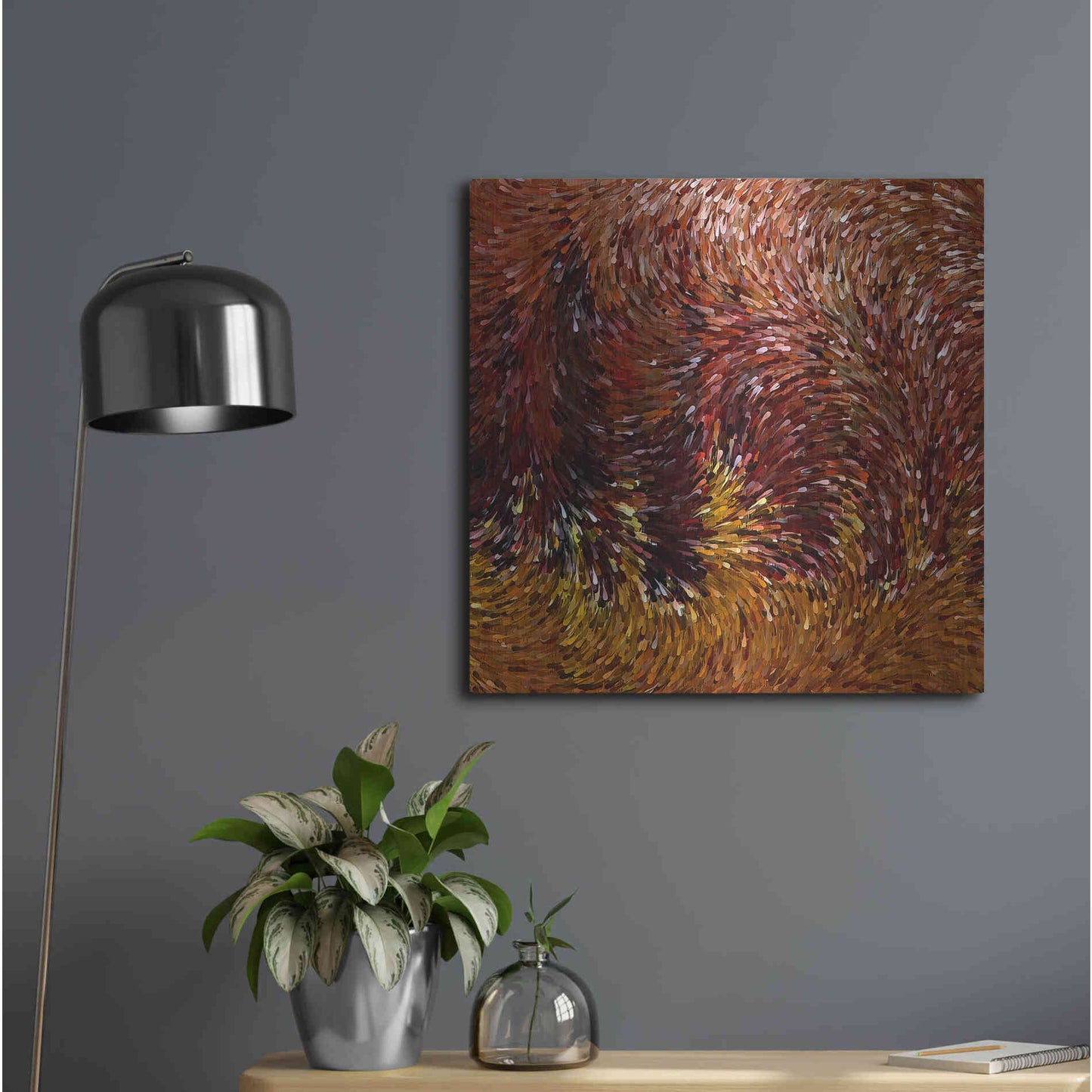 Luxe Metal Art 'Fall on Fire' by David Manlove, Metal Wall Art,24x24