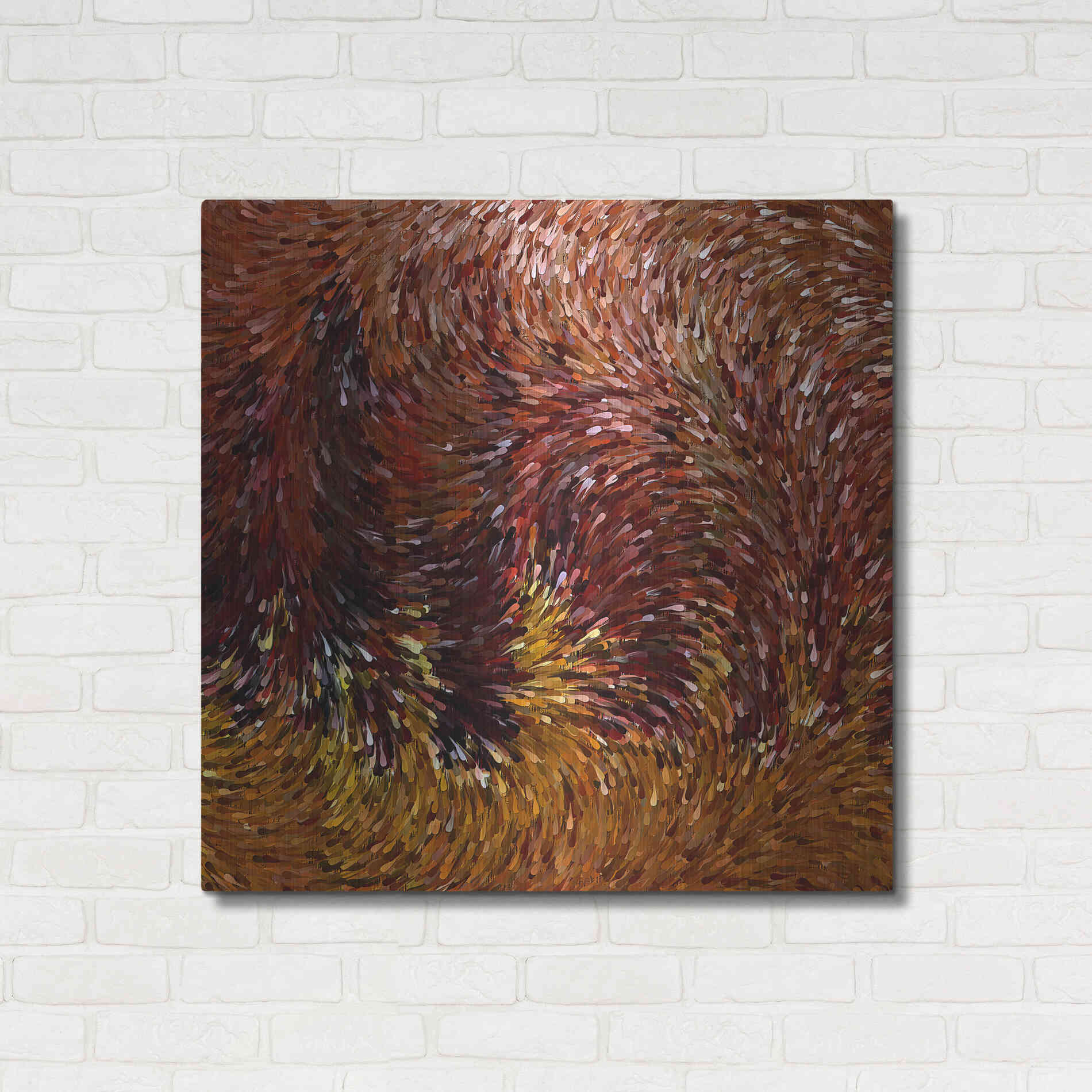 Luxe Metal Art 'Fall on Fire' by David Manlove, Metal Wall Art,36x36