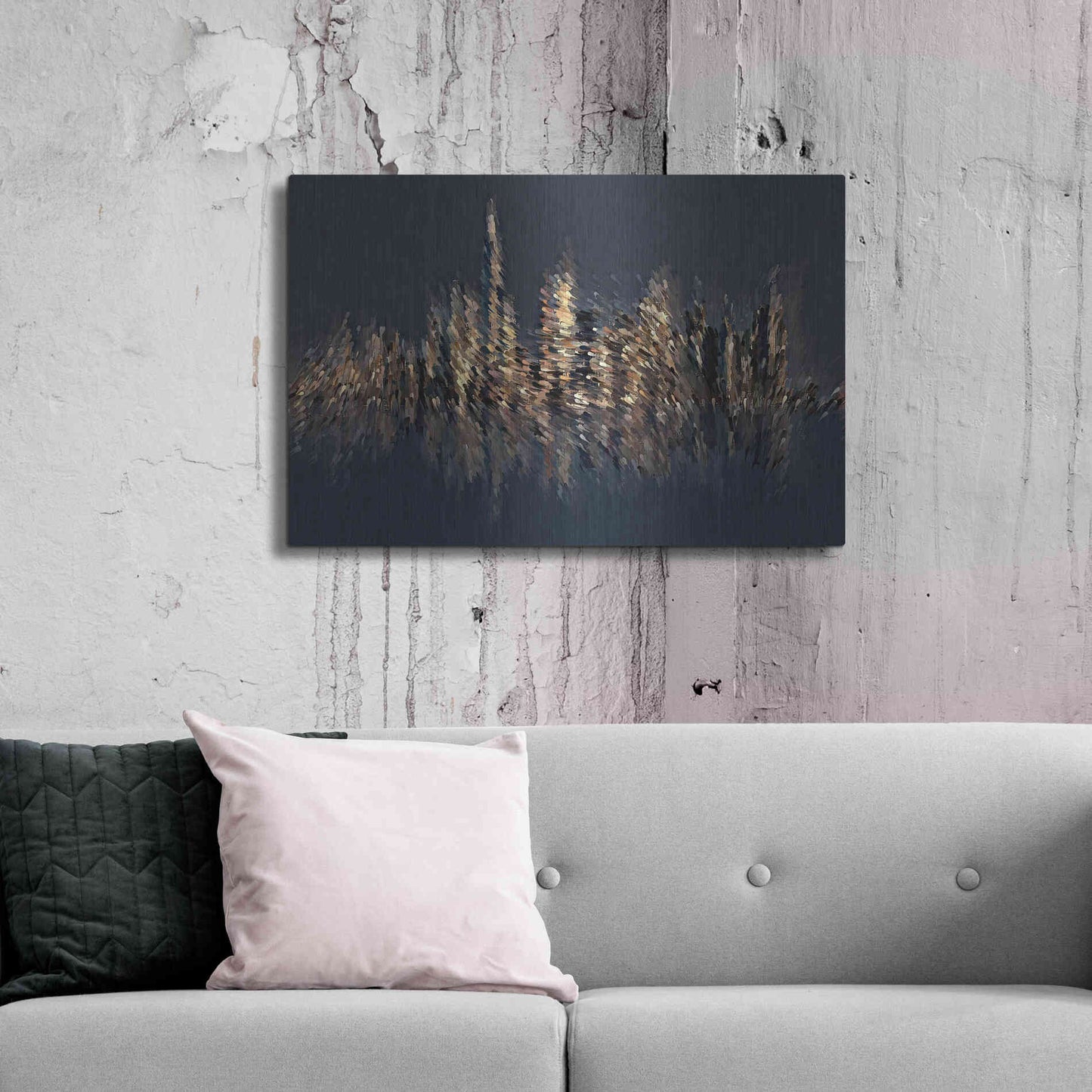 Luxe Metal Art 'New York Splash' by David Manlove, Metal Wall Art,36x24