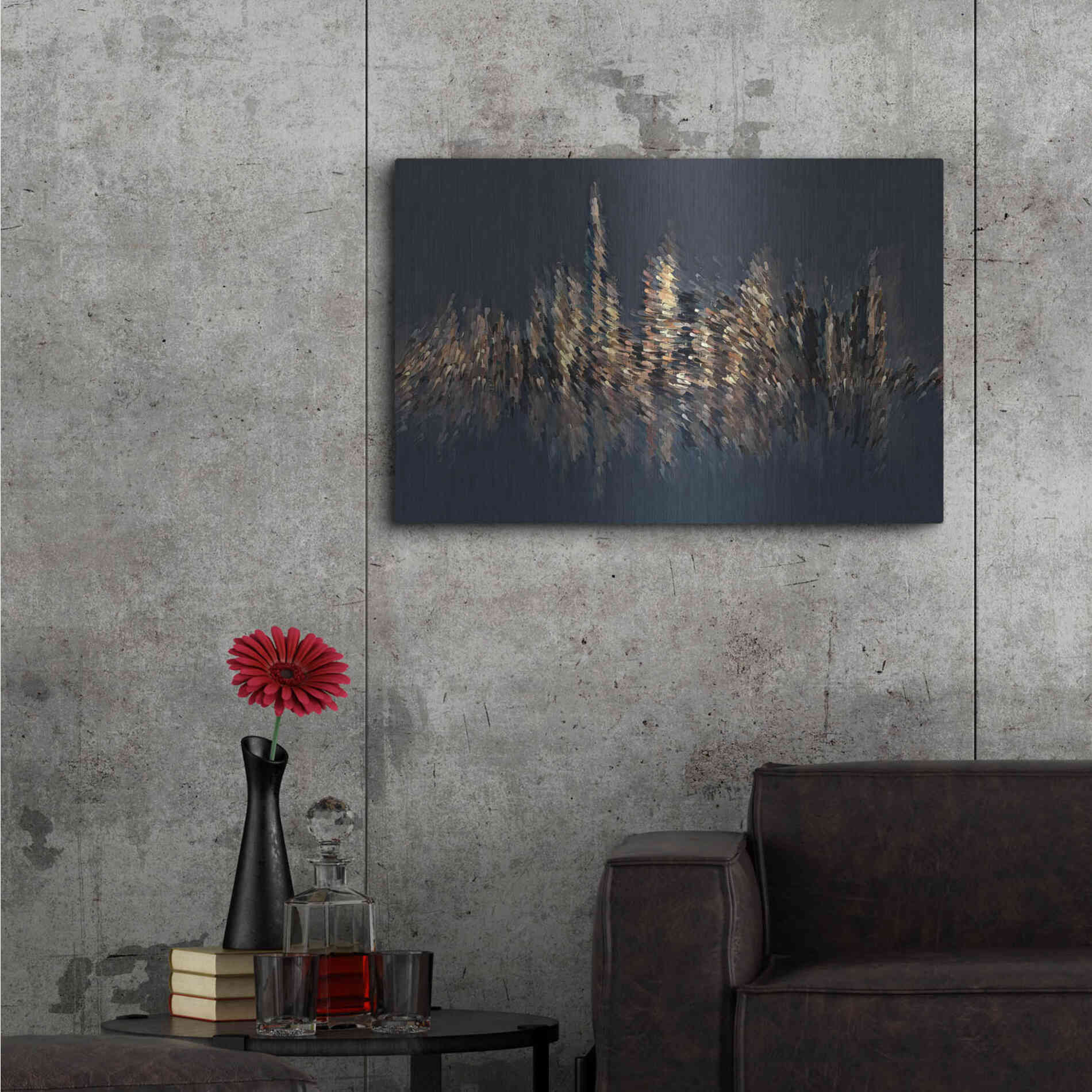 Luxe Metal Art 'New York Splash' by David Manlove, Metal Wall Art,36x24