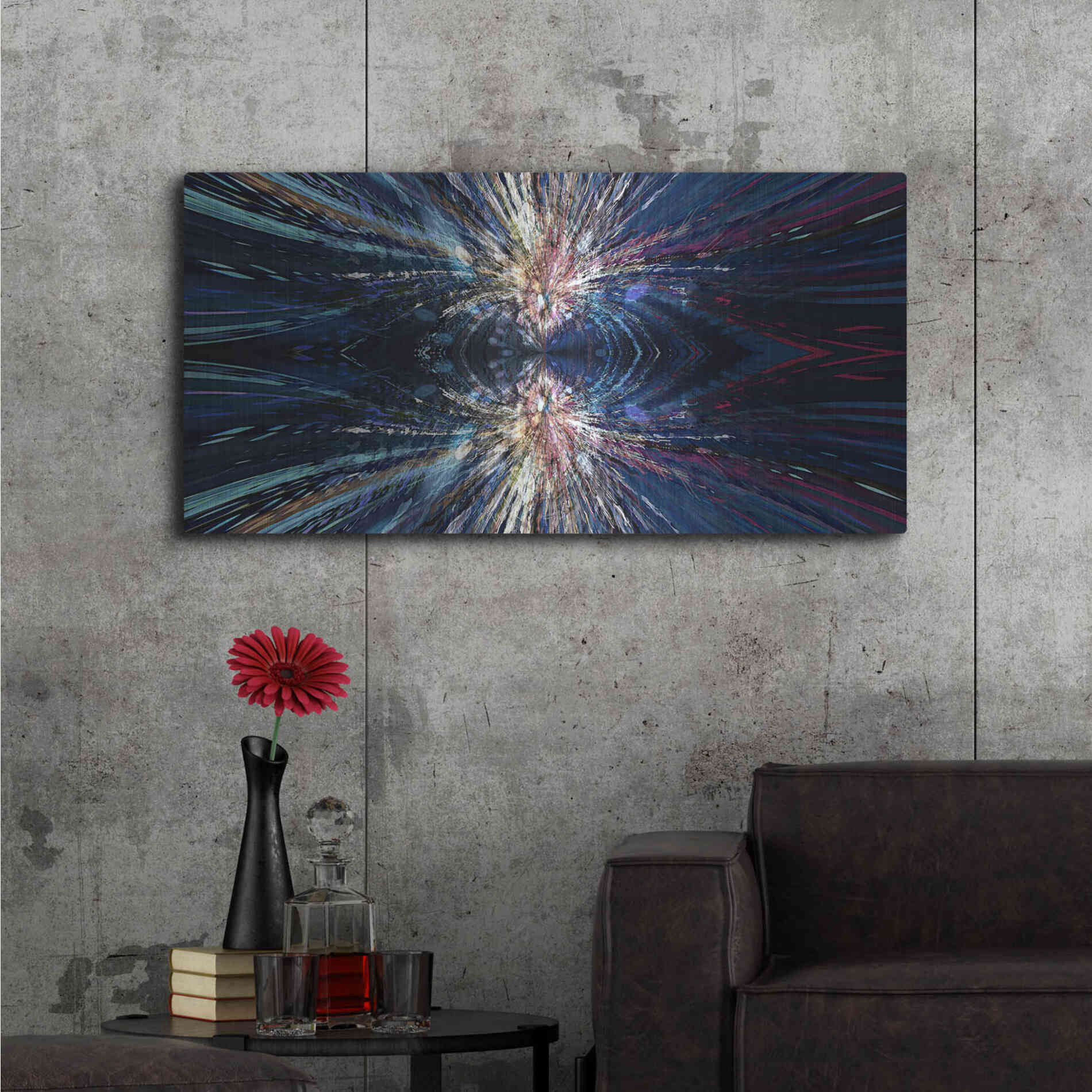 Luxe Metal Art 'A Space Odyssey' by David Manlove, Metal Wall Art,48x24