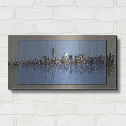 Luxe Metal Art 'New York Splash 3' by David Manlove, Metal Wall Art,24x12