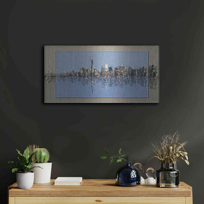 Luxe Metal Art 'New York Splash 3' by David Manlove, Metal Wall Art,24x12