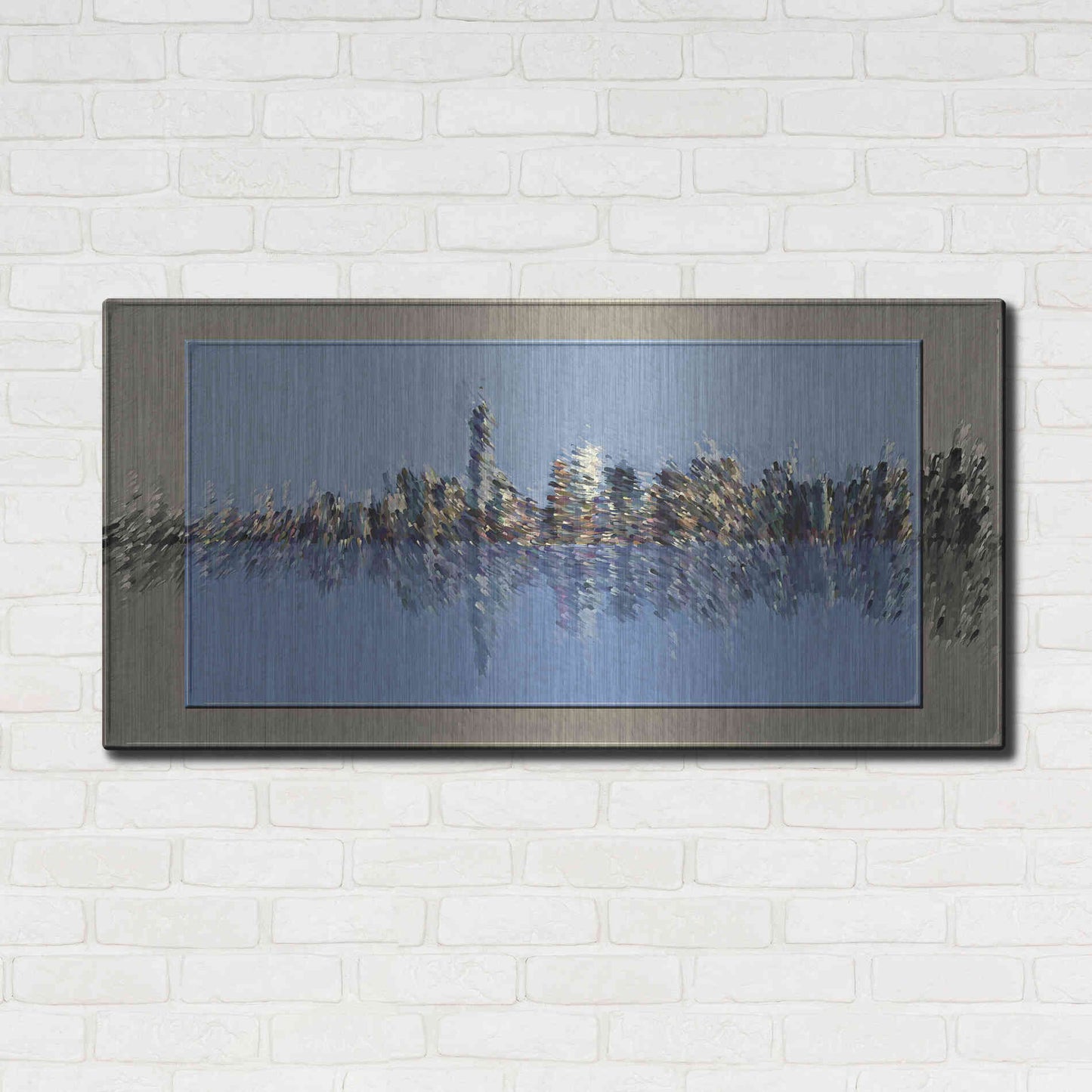 Luxe Metal Art 'New York Splash 3' by David Manlove, Metal Wall Art,48x24