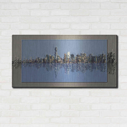 Luxe Metal Art 'New York Splash 3' by David Manlove, Metal Wall Art,48x24