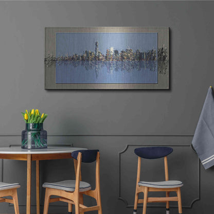 Luxe Metal Art 'New York Splash 3' by David Manlove, Metal Wall Art,48x24