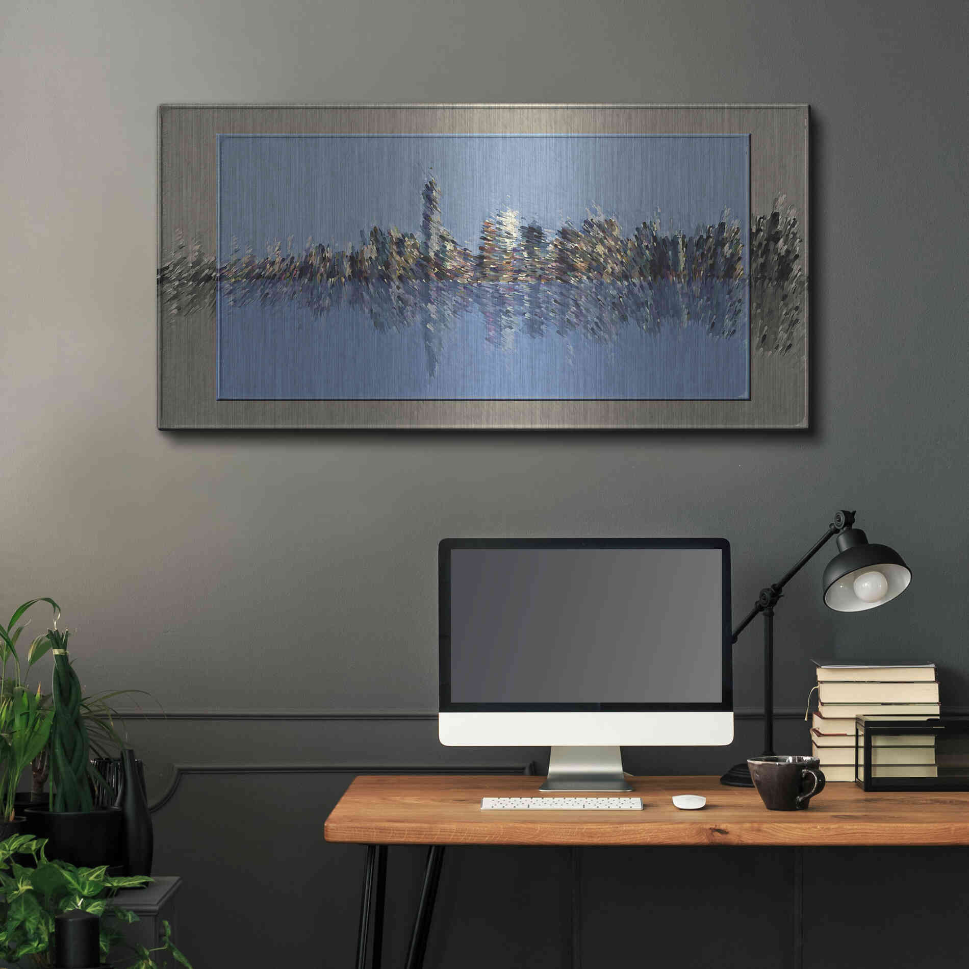 Luxe Metal Art 'New York Splash 3' by David Manlove, Metal Wall Art,48x24