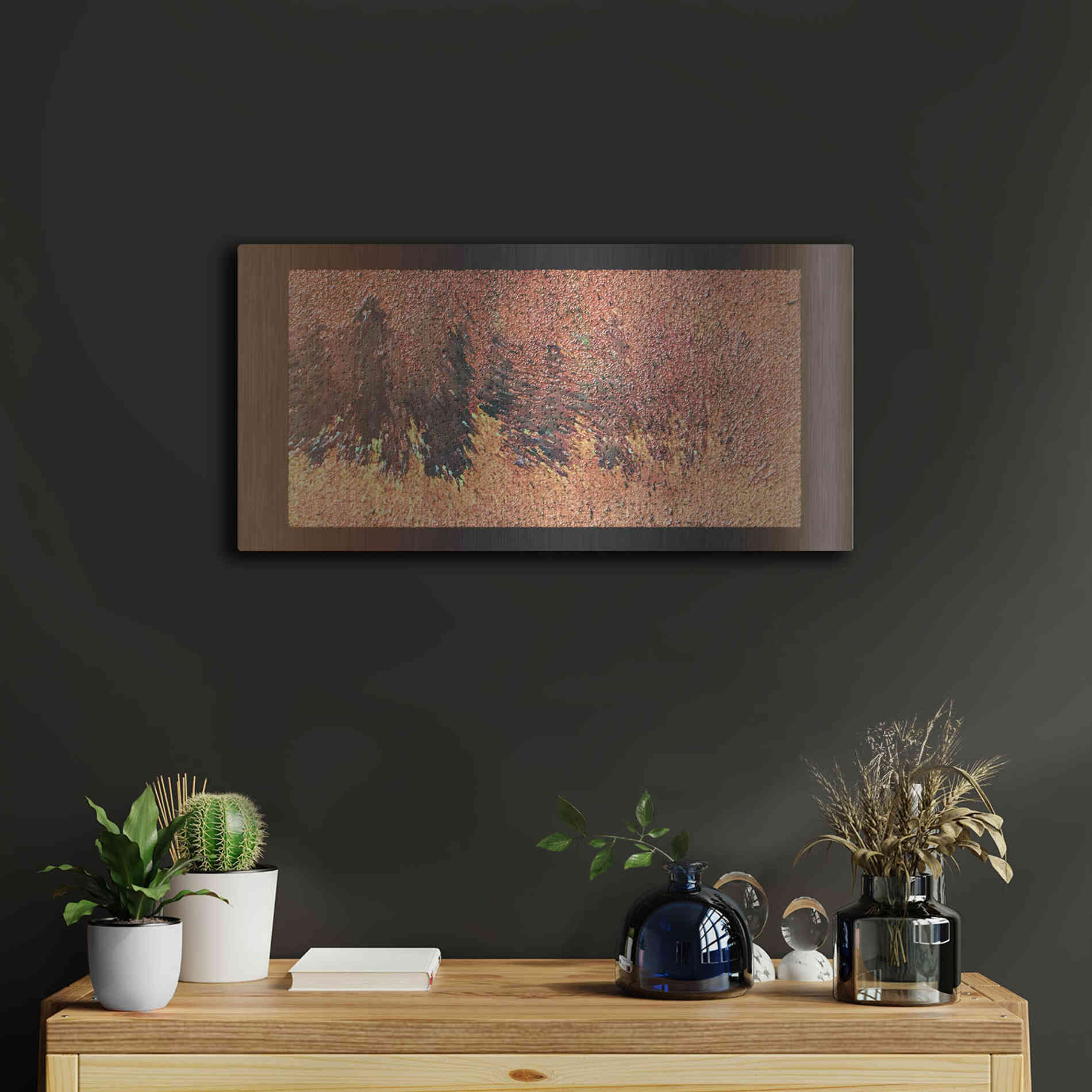 Luxe Metal Art 'Rust 2' by David Manlove, Metal Wall Art,24x12