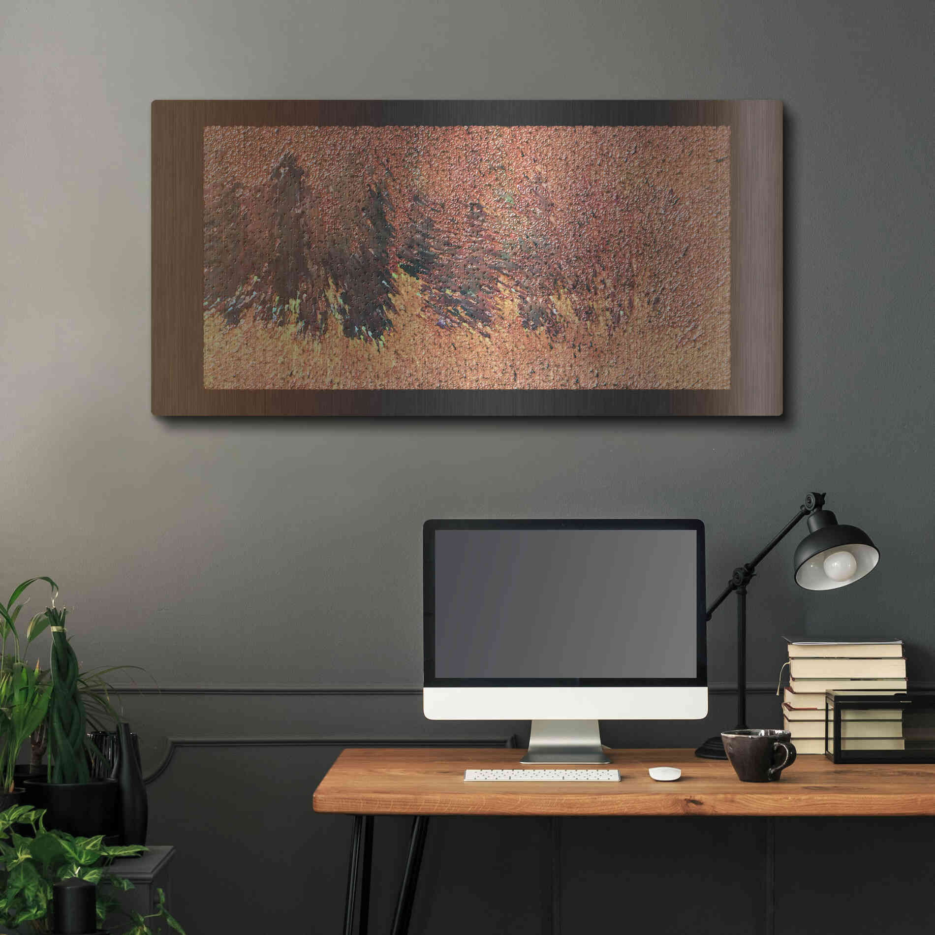 Luxe Metal Art 'Rust 2' by David Manlove, Metal Wall Art,48x24