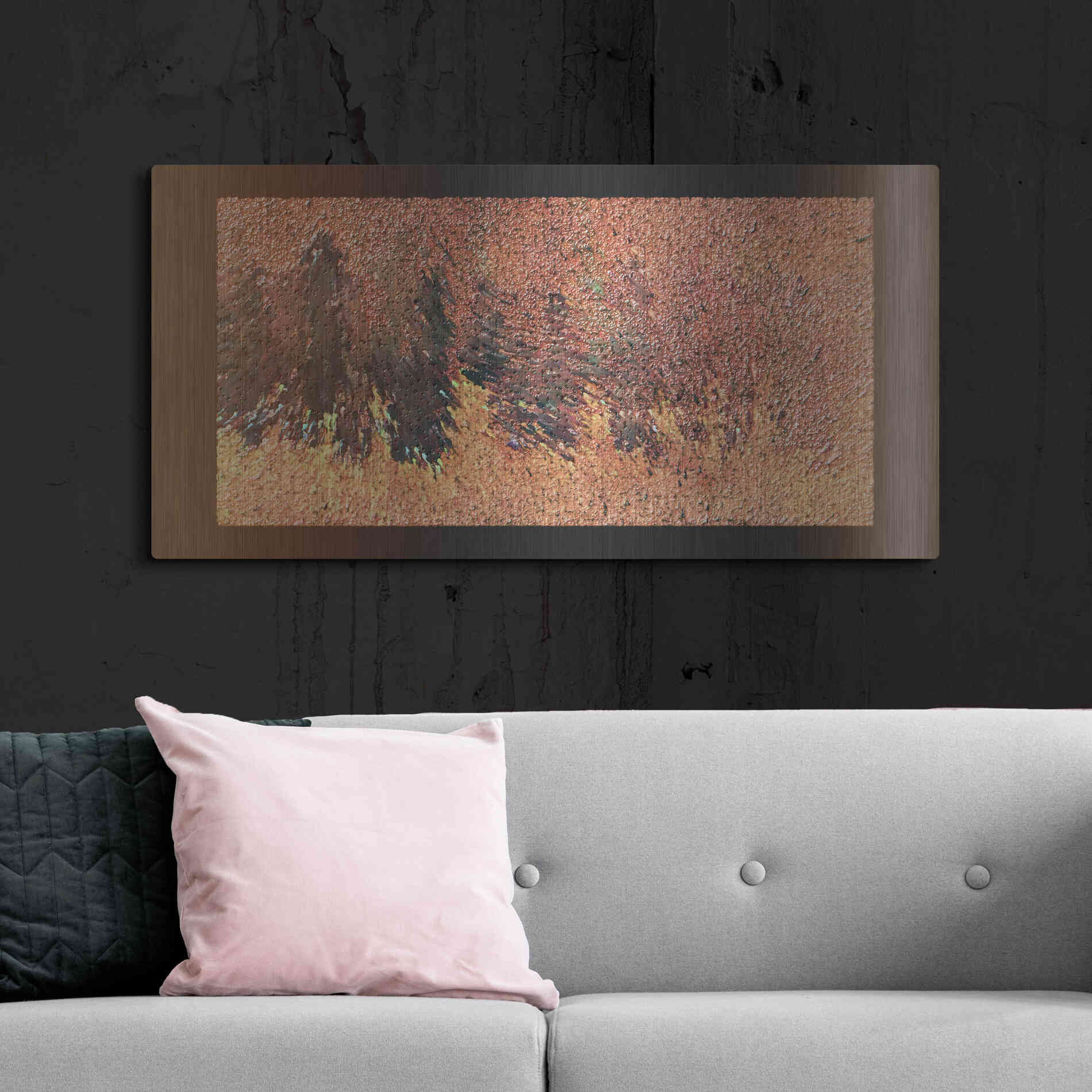 Luxe Metal Art 'Rust 2' by David Manlove, Metal Wall Art,48x24