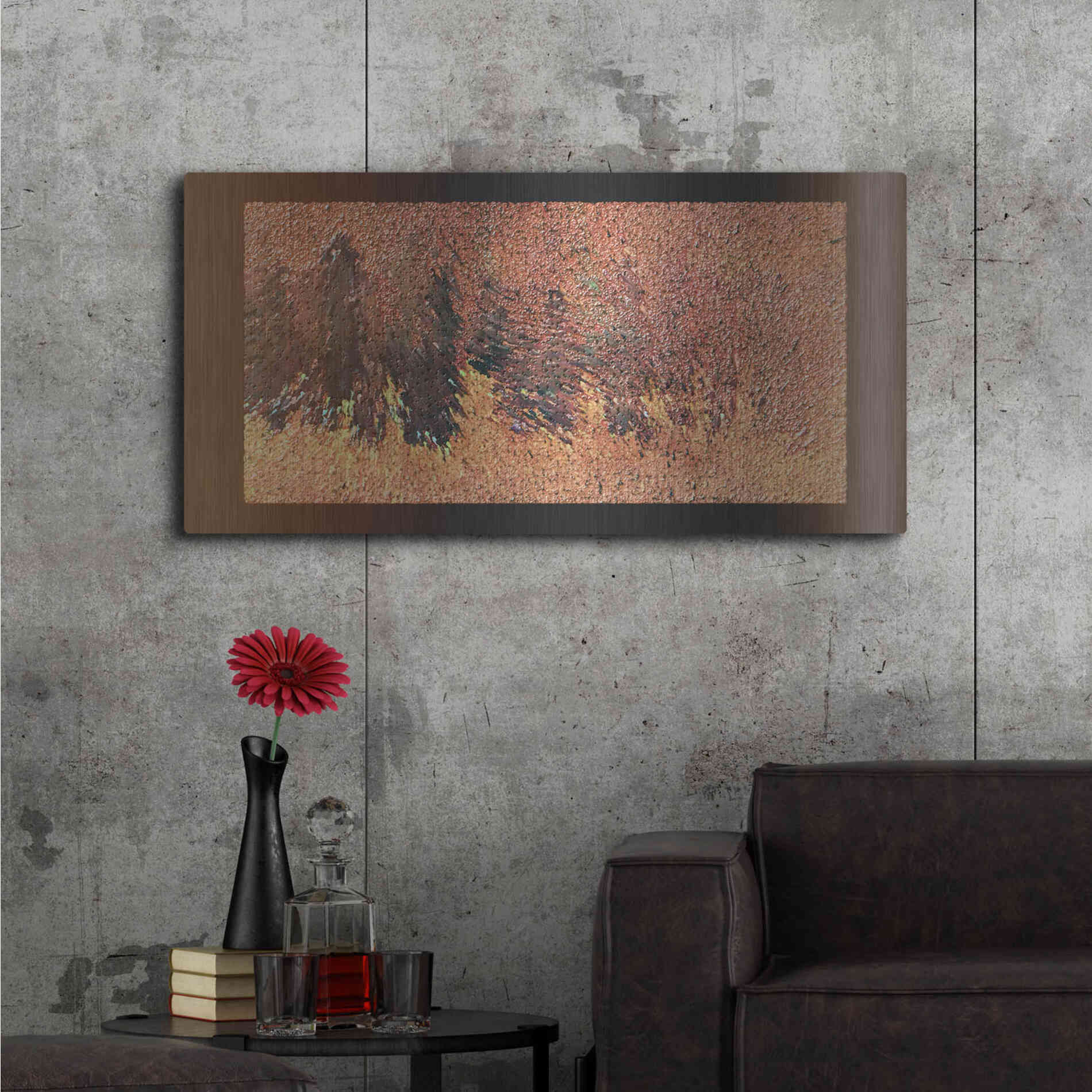 Luxe Metal Art 'Rust 2' by David Manlove, Metal Wall Art,48x24