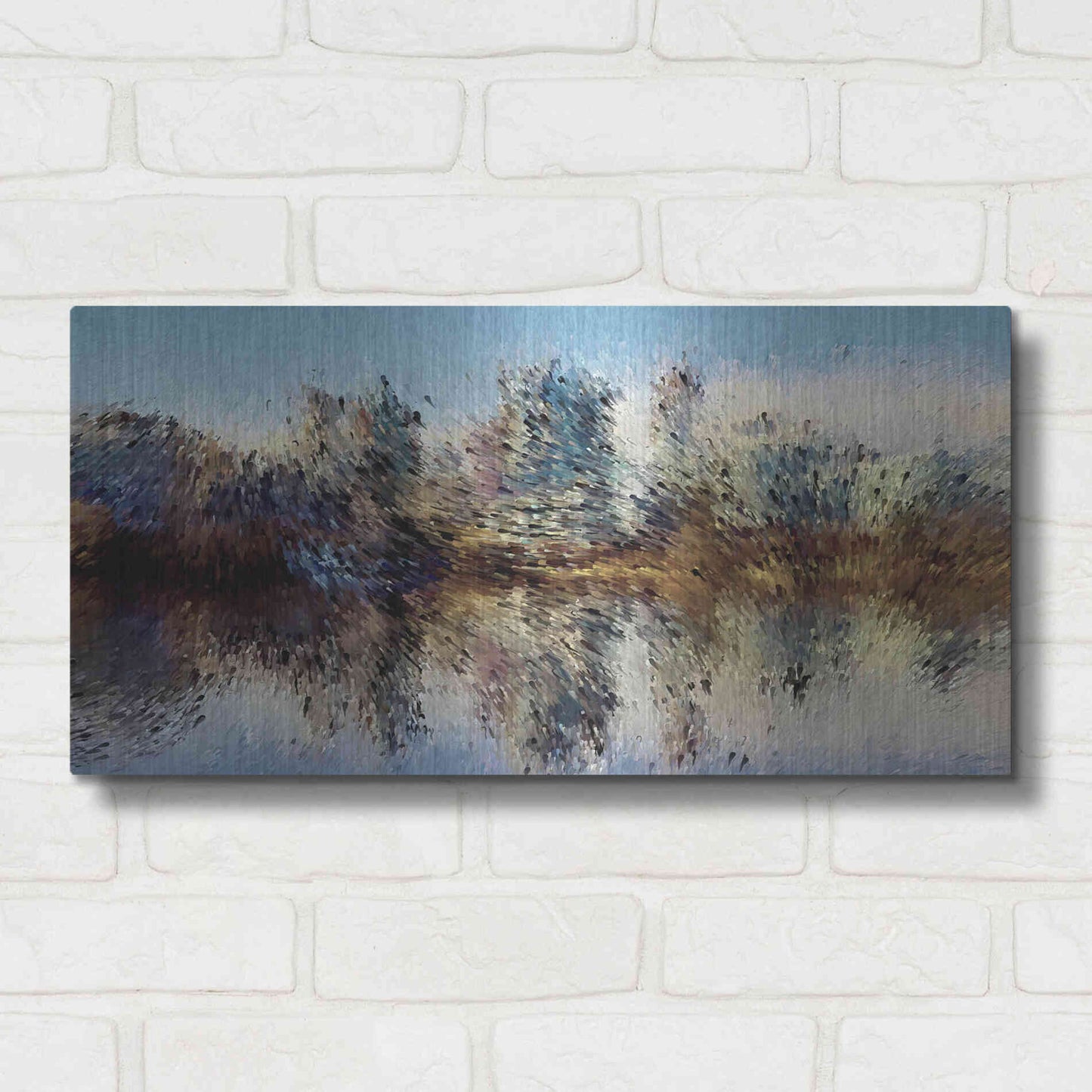Luxe Metal Art 'Urban Lake Wind' by David Manlove, Metal Wall Art,24x12