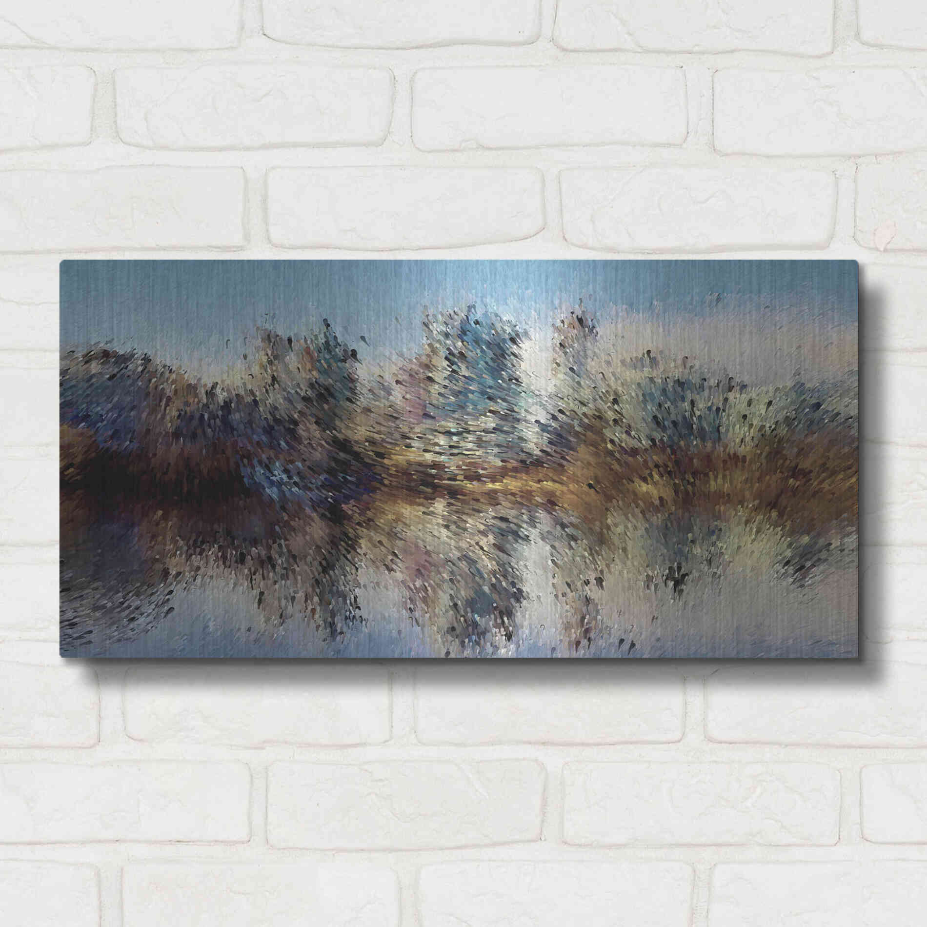 Luxe Metal Art 'Urban Lake Wind' by David Manlove, Metal Wall Art,24x12