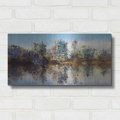 Luxe Metal Art 'Urban Lake Wind' by David Manlove, Metal Wall Art,24x12