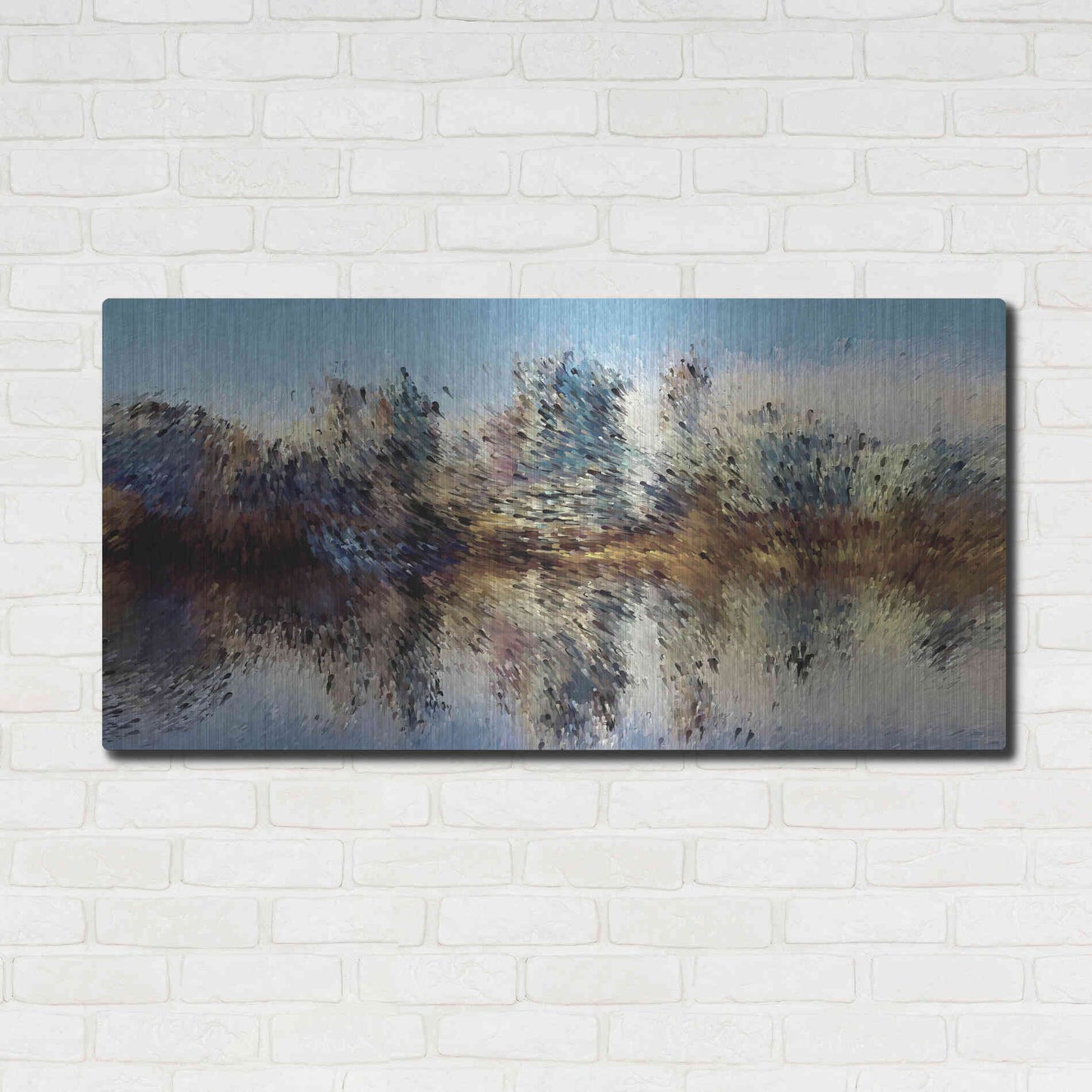 Luxe Metal Art 'Urban Lake Wind' by David Manlove, Metal Wall Art,48x24