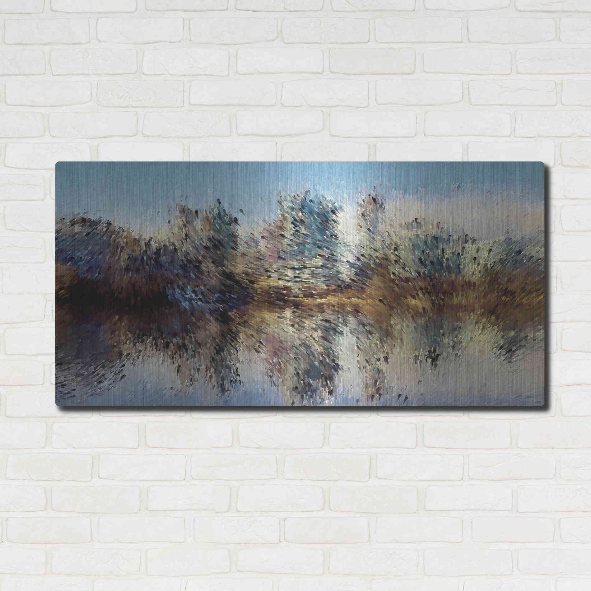 Luxe Metal Art 'Urban Lake Wind' by David Manlove, Metal Wall Art,48x24