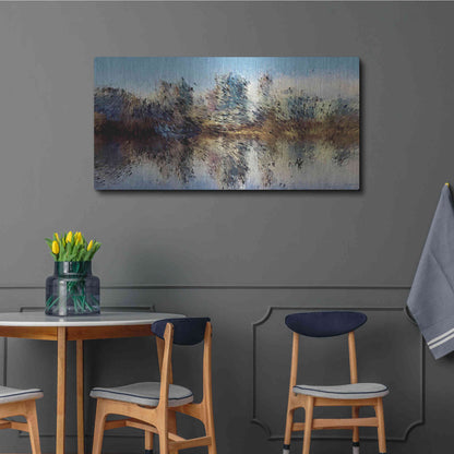 Luxe Metal Art 'Urban Lake Wind' by David Manlove, Metal Wall Art,48x24