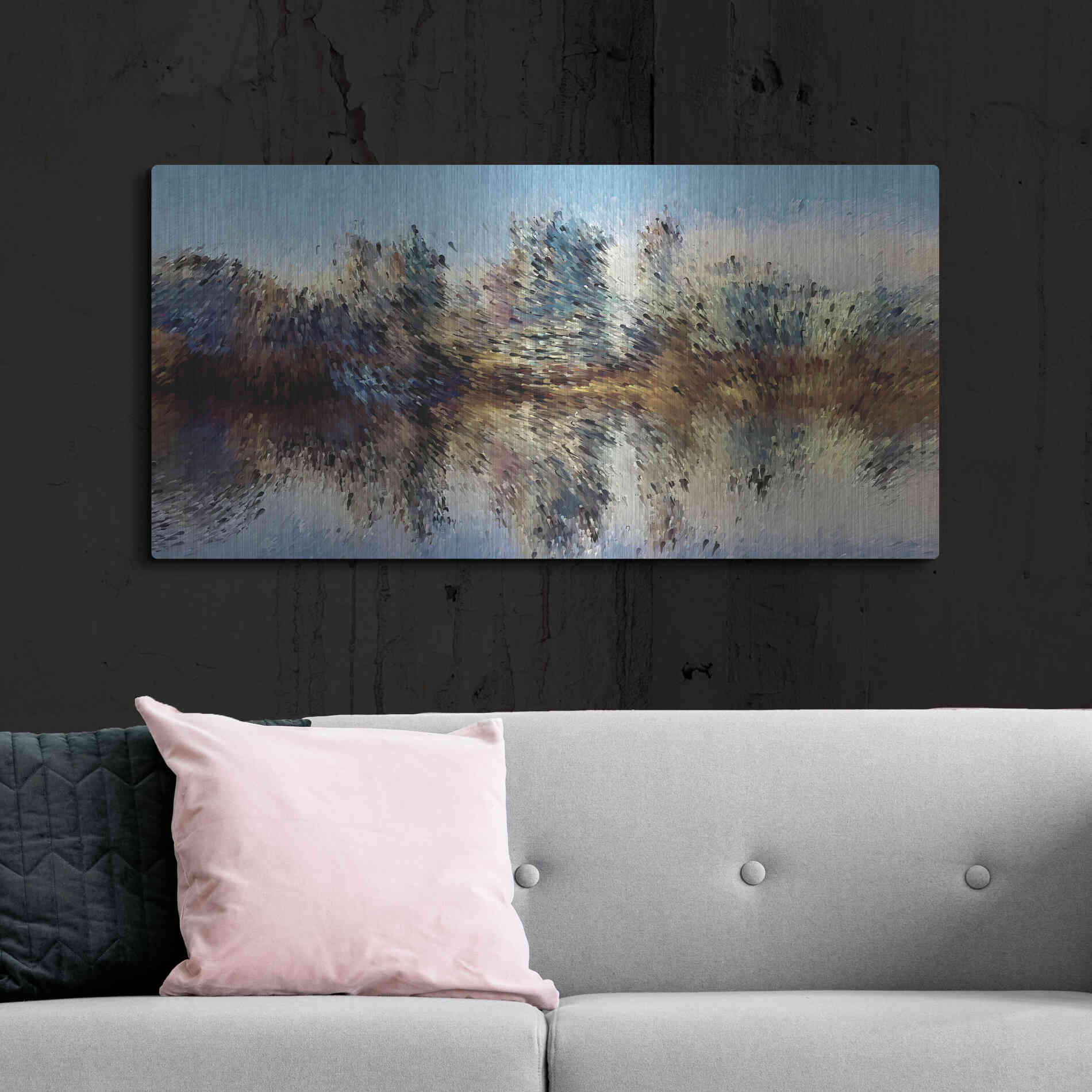 Luxe Metal Art 'Urban Lake Wind' by David Manlove, Metal Wall Art,48x24